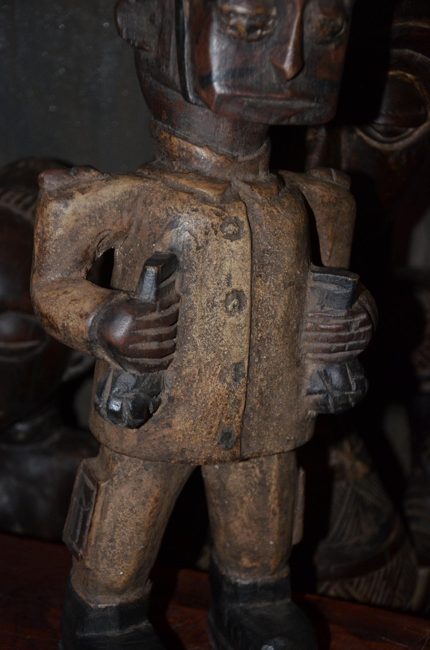 Colonial Era Wood Statue | Tax Collector Figure | Congolese Tribal Art