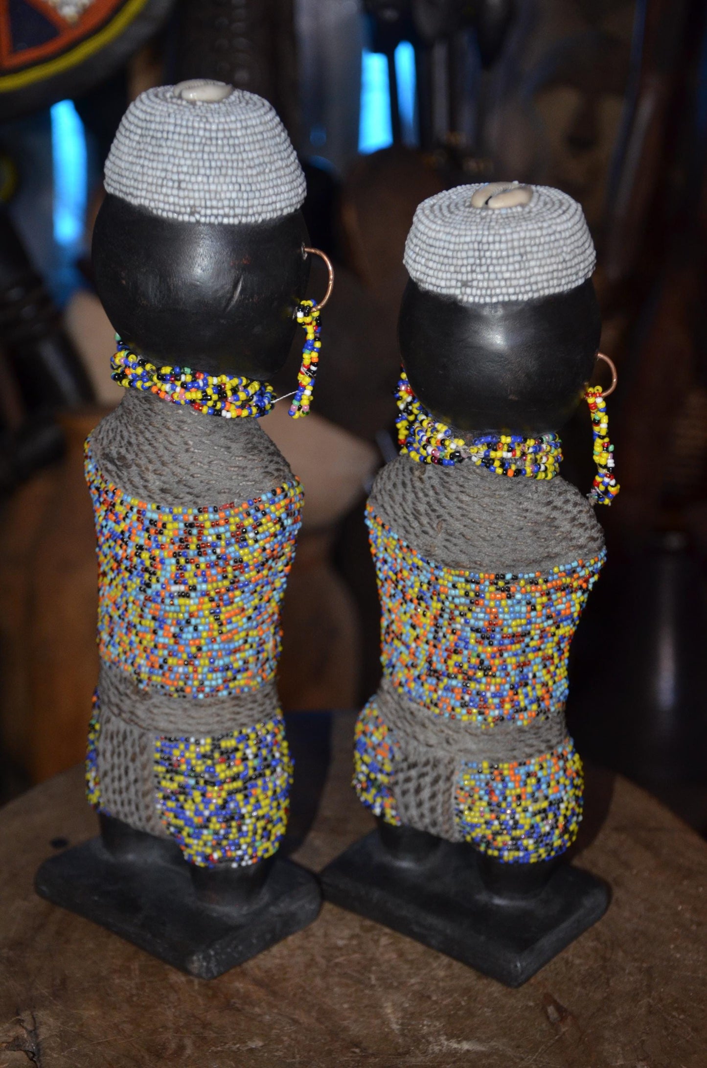 Cameroonian Namji Doll | Hand-Beaded Tribal Statue | Authentic Fertility Talisman