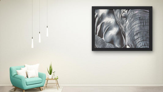 Impression murale représentant un éléphant – Portrait d'animaux sauvages africains, toile encadrée style huile, grande décoration animalière pour la maison ou le bureau, livraison gratuite