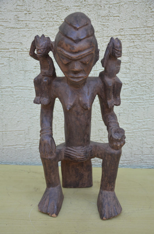 Authentic Yoruba Maternity Figure | Nigerian Tribal Art