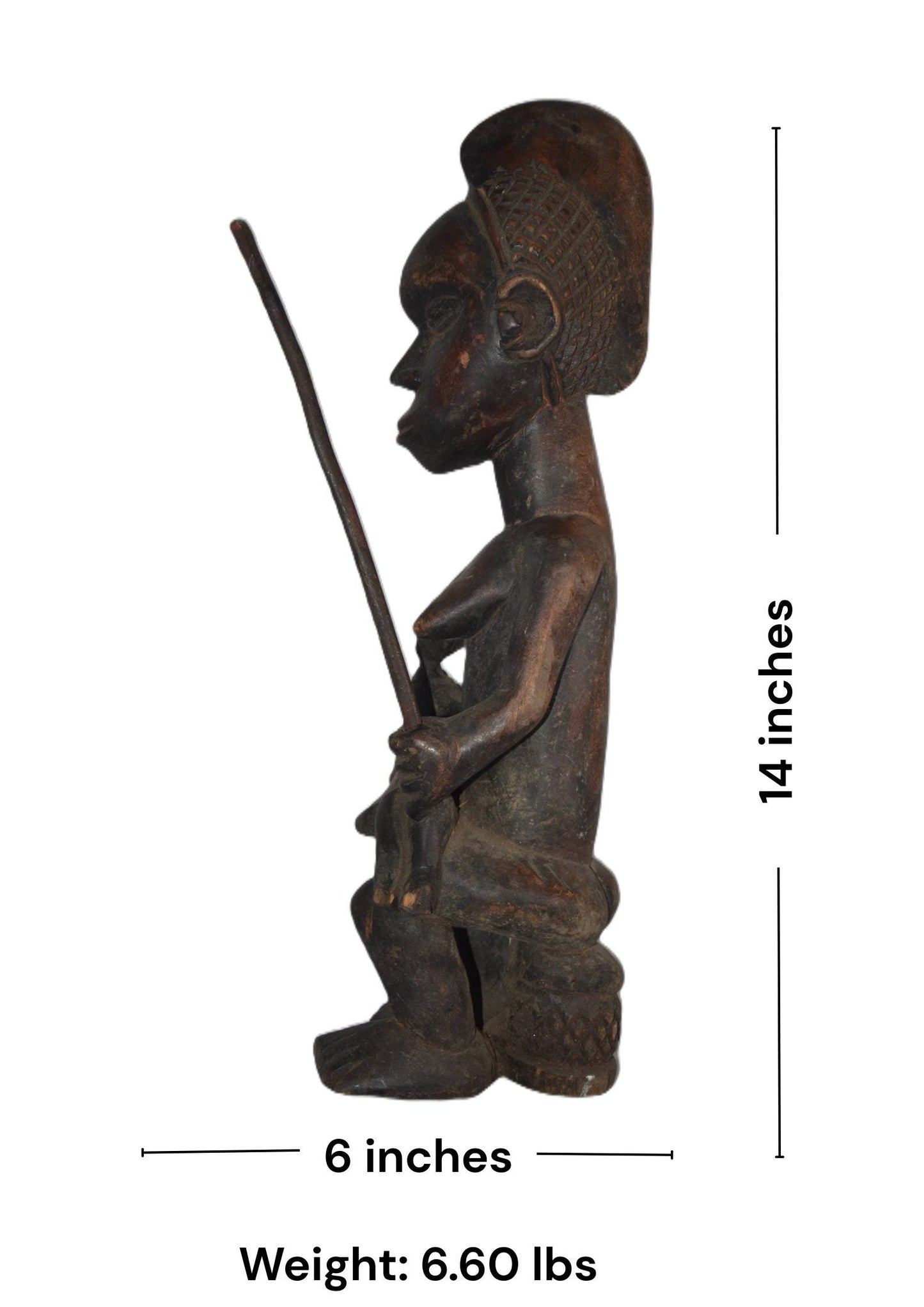 Baule Maternity Mask – African Fertility Statue, Handmade Tribal Art, Cultural Decor