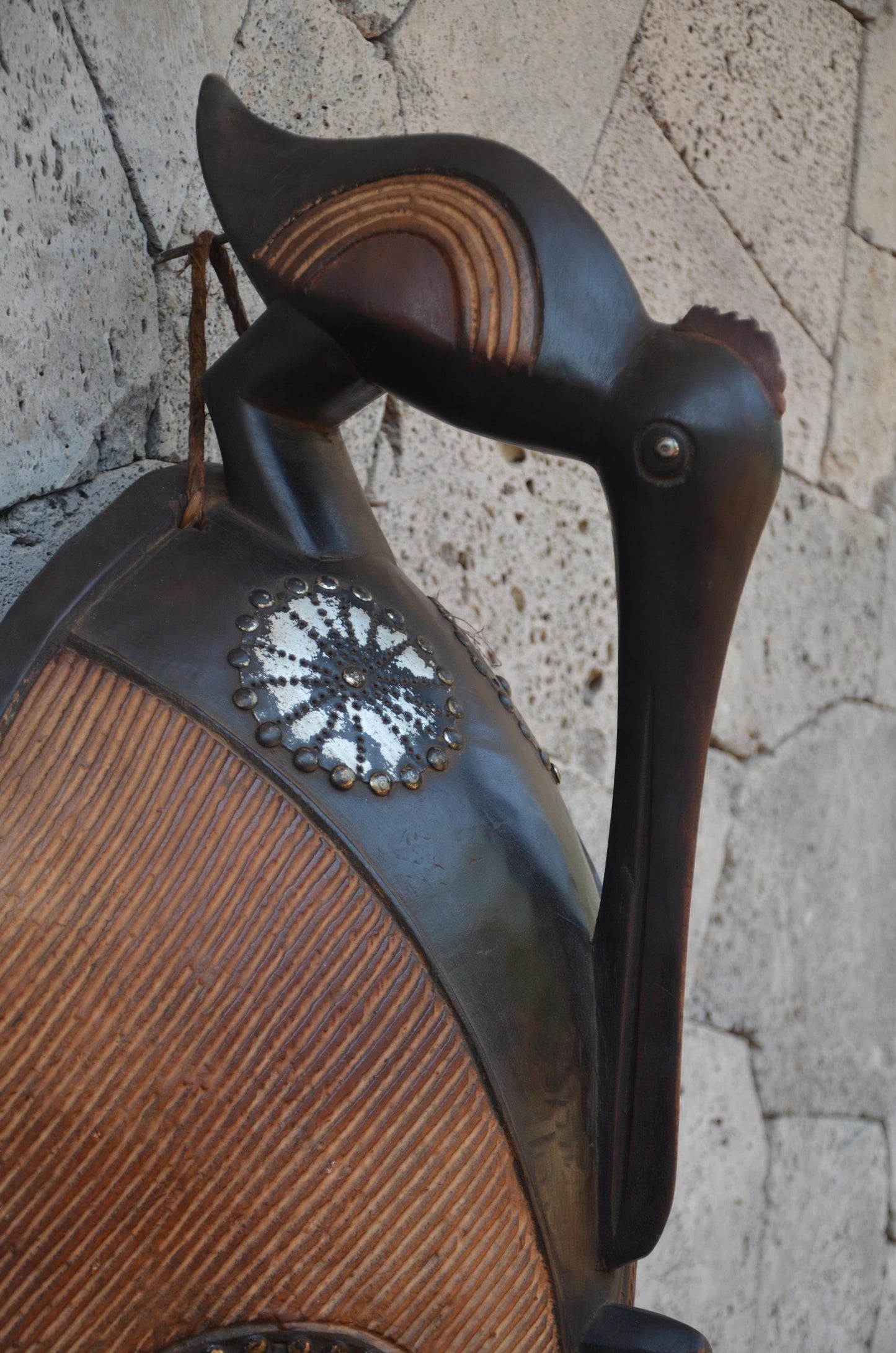 Authentic Ghanaian "Borre" Mask | Large Decorative Tribal Art