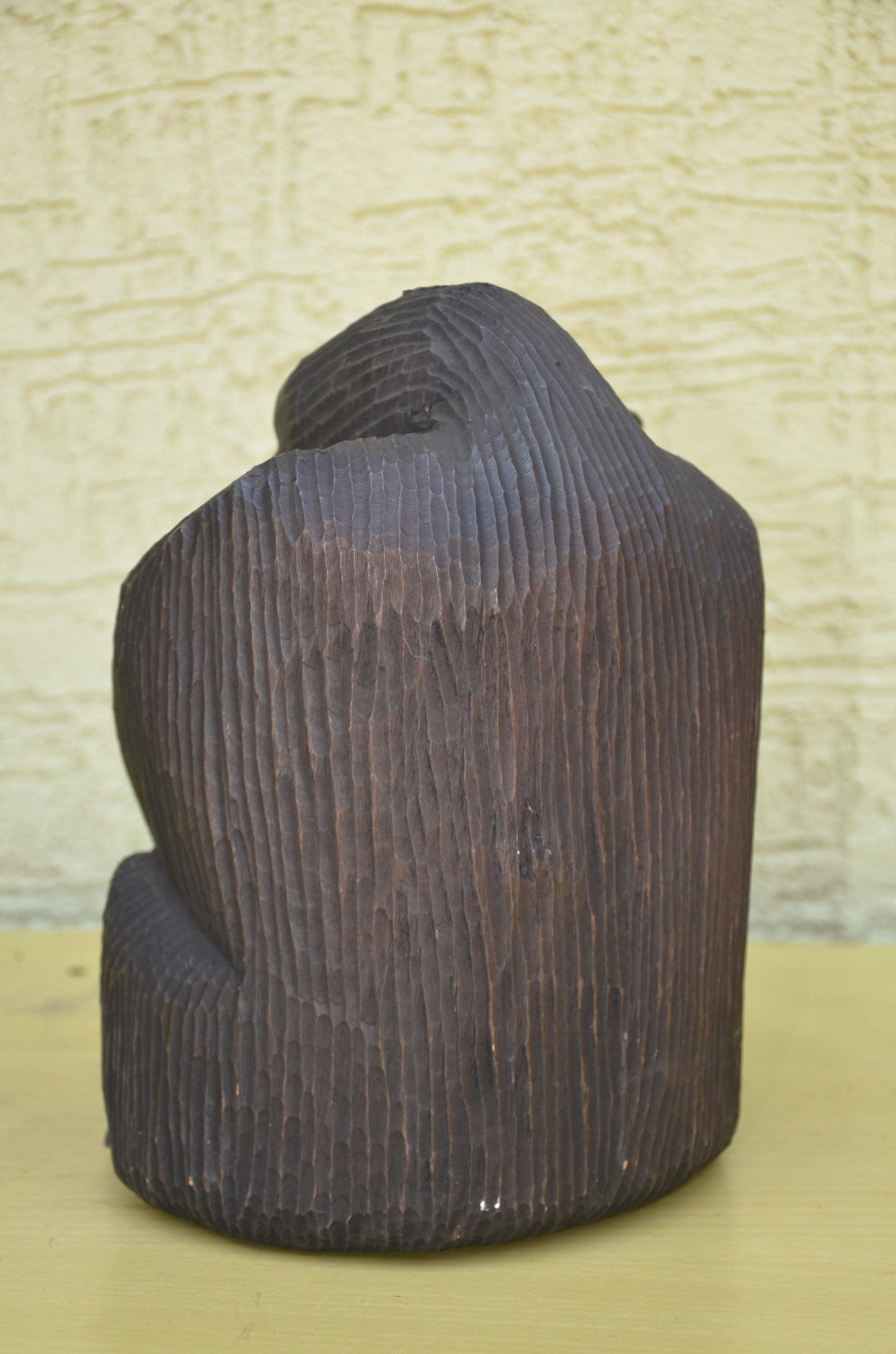 Hand Carved Wooden Gorilla with Bamboo | Wildlife Art