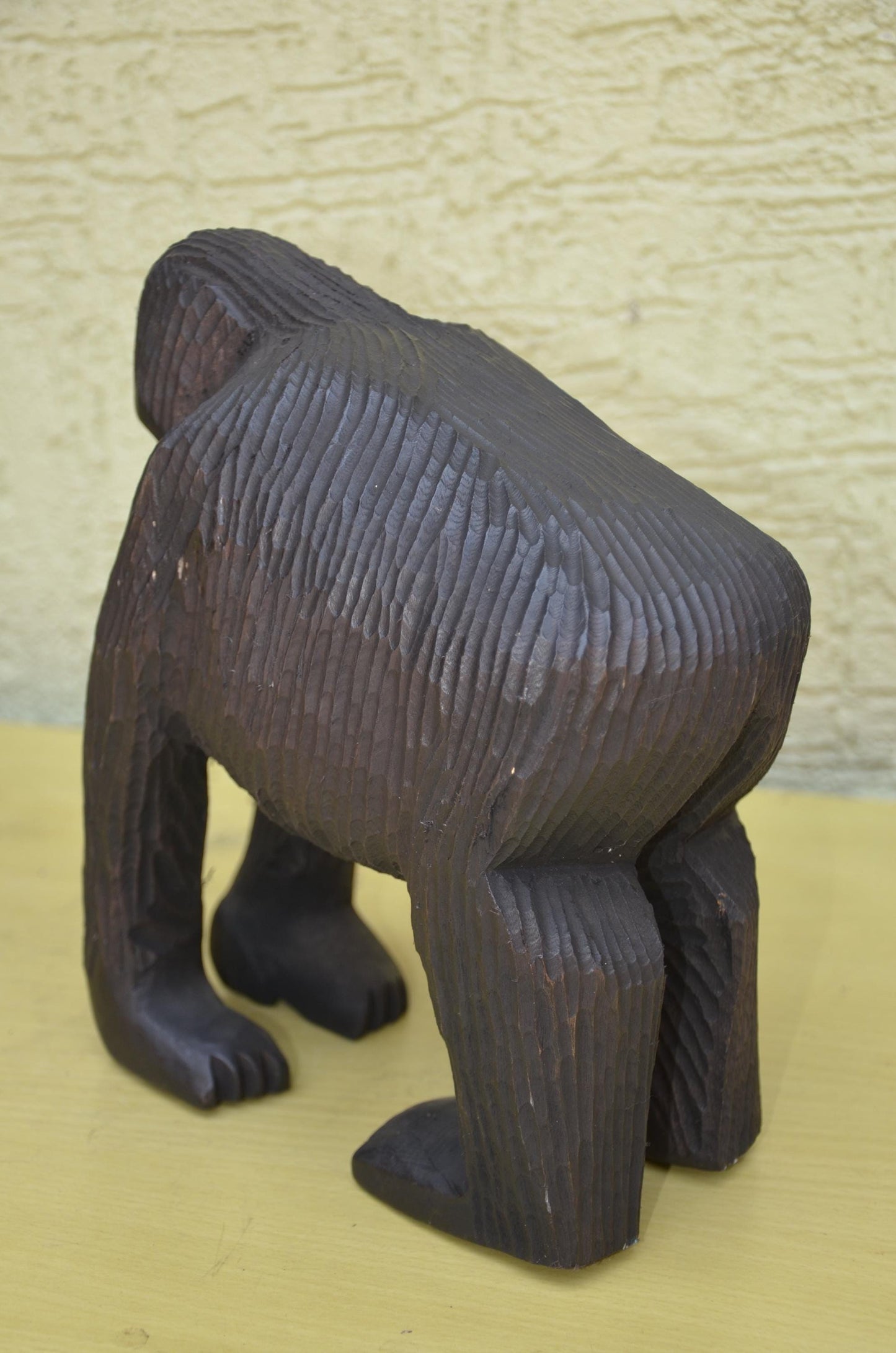 Hand Carved Wooden Silverback Gorilla | African Wildlife Art