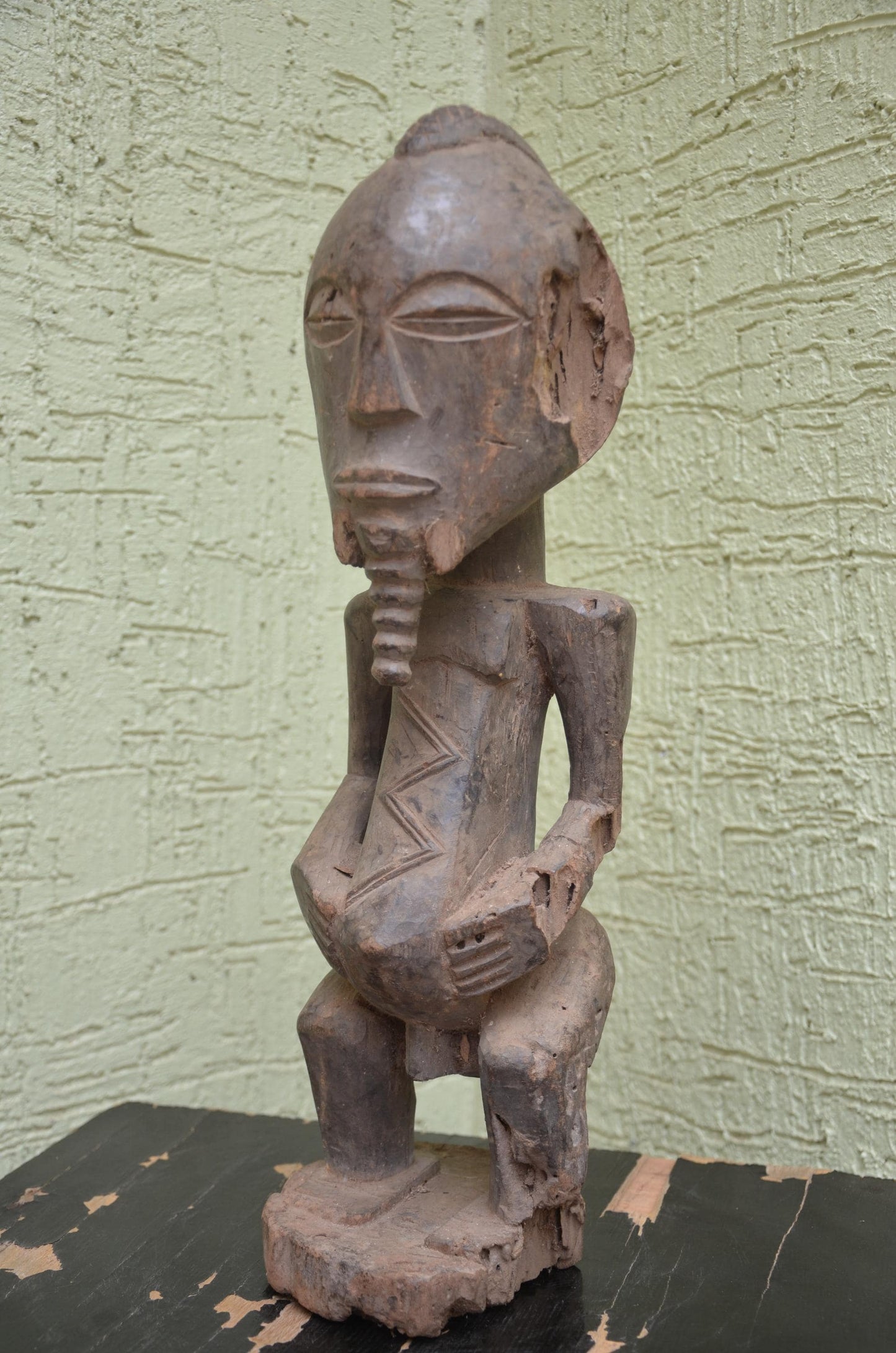 Male Singiti Statue â€“ 20" Hand-Carved Wood Hemba Ancestor Figure â€“ Congo Art.