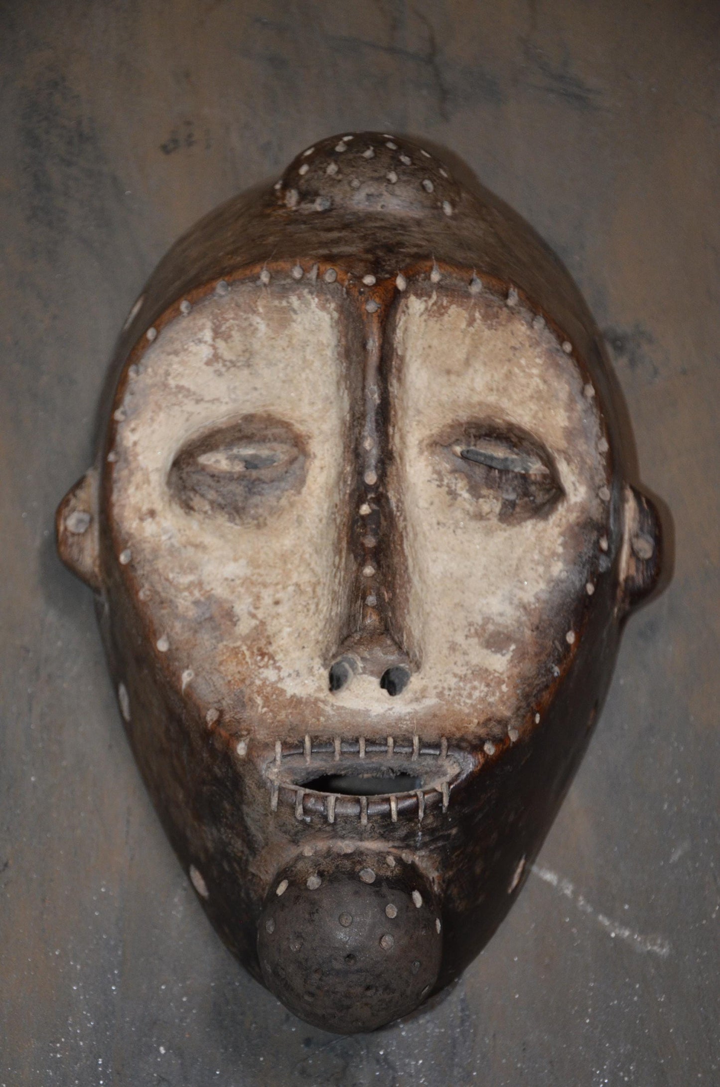 Authentic Bembe Initiation Mask | Congolese Tribal Wood Art