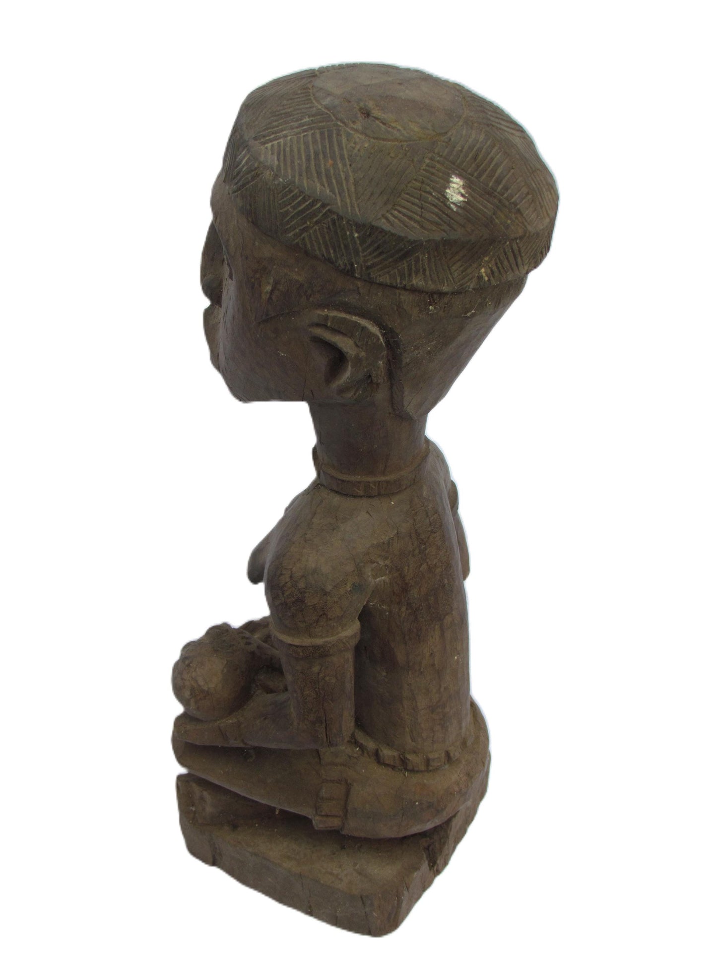 Statue de maternité Yombe Phemba, figure de fertilité africaine, art tribal Congo-Angola sculpté à la main, sculpture centrafricaine