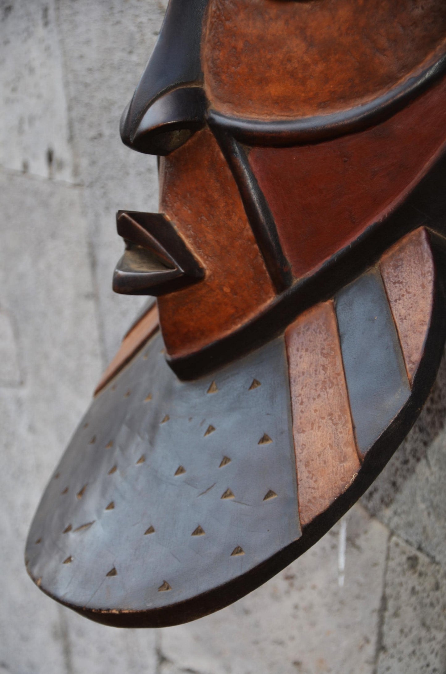 Biombo-Inspired African Mask | Geometric Tribal Wall Art