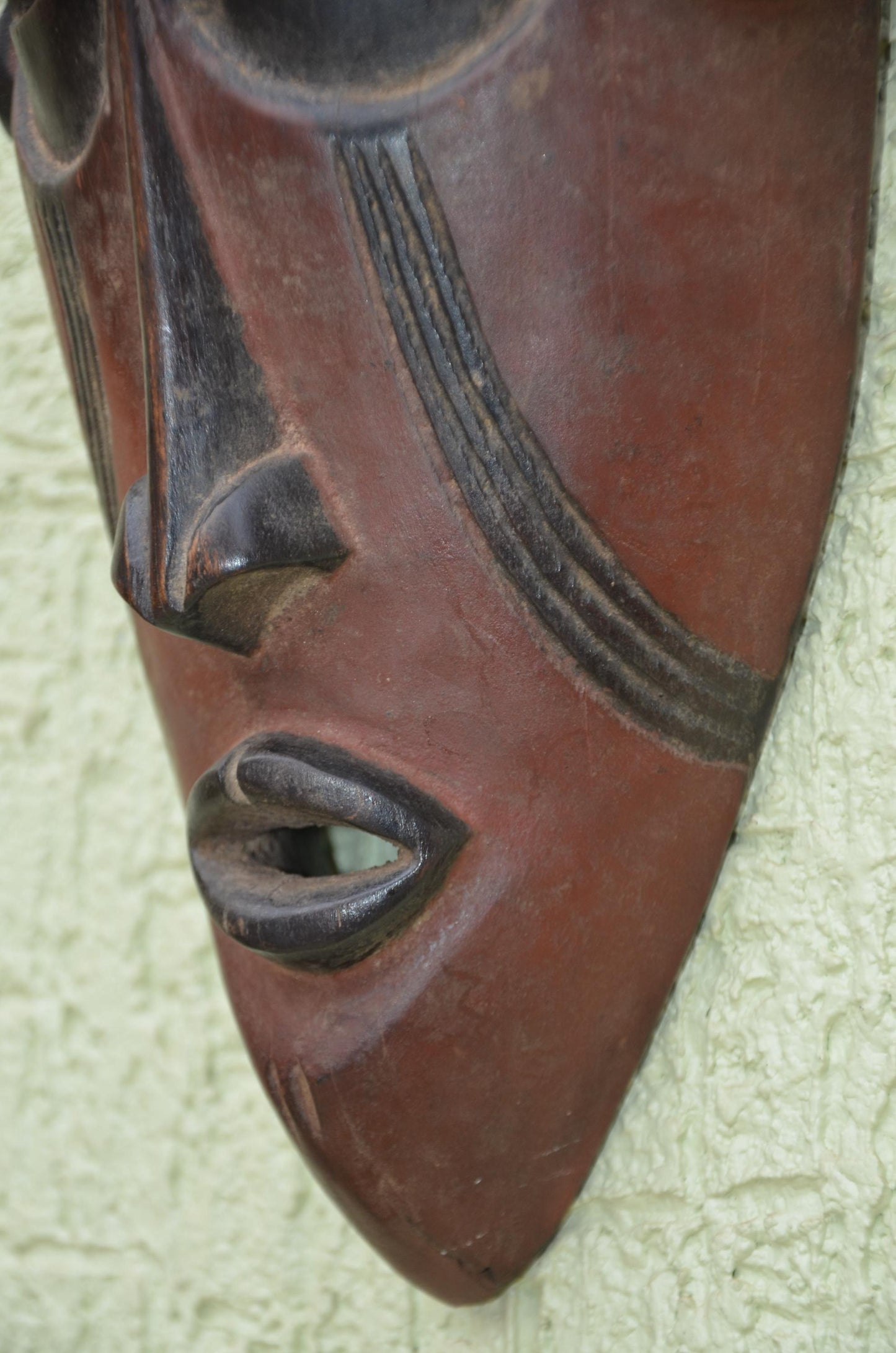 Senufo Kpeliye'e Mask | Hand-Carved African Hardwood Ancestor Sculpture, Angola Heritage Wall Art