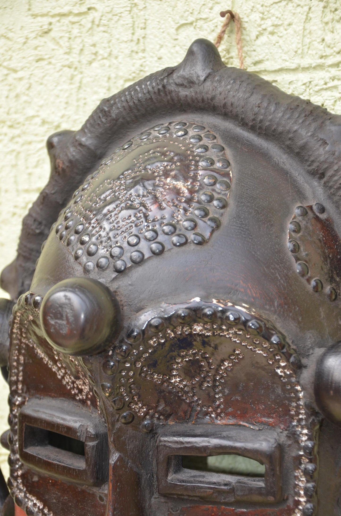 Marka Tribal Mask | Authentic Mali Wooden Wall Sculpture | West African Metal-Covered Art | Handcrafted Ethnic Decor