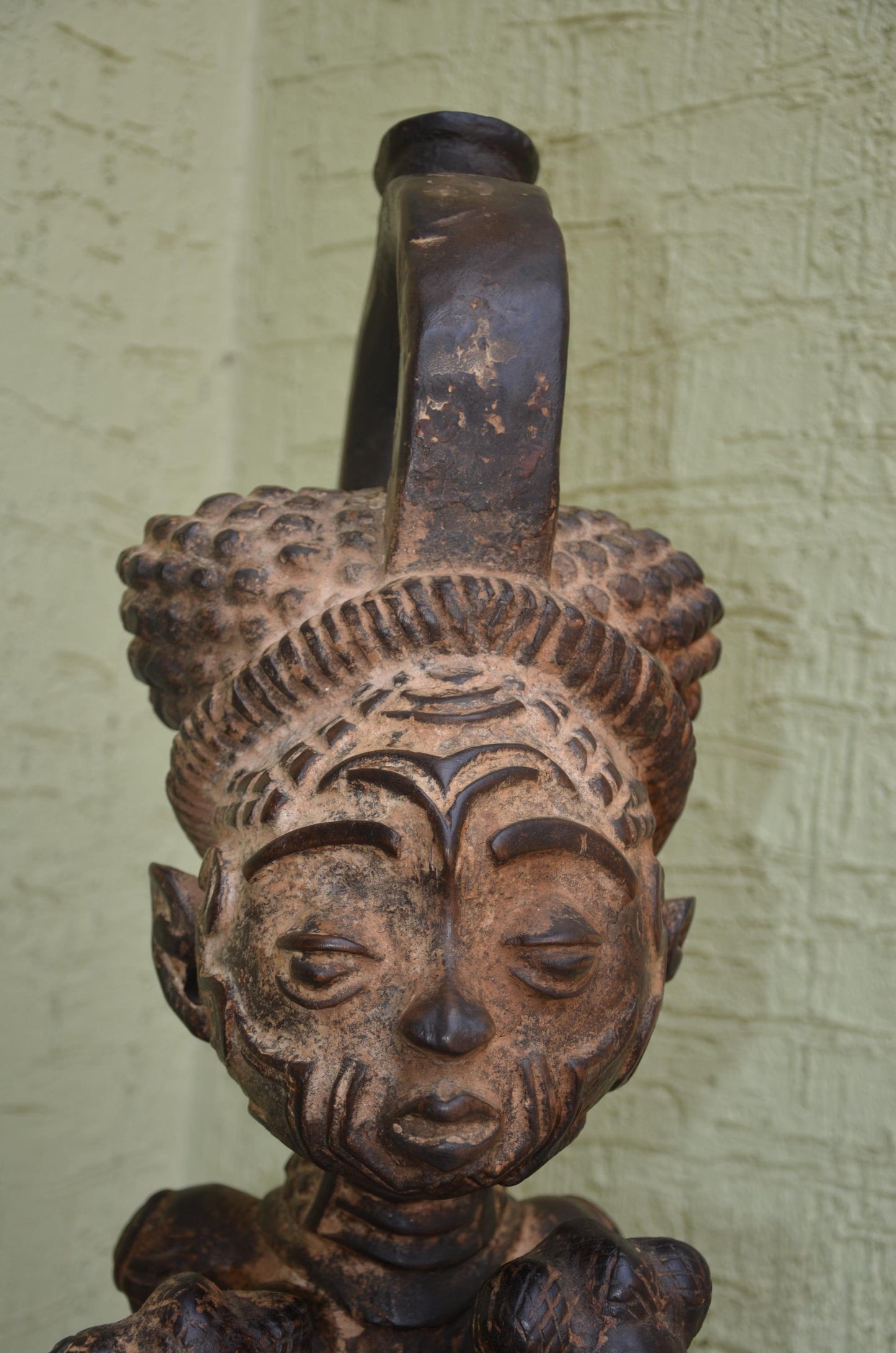 Lulua Maternity Figure â€“ 31" Hand-Carved Wood Congo Mother Twin Statue â€“ Art.
