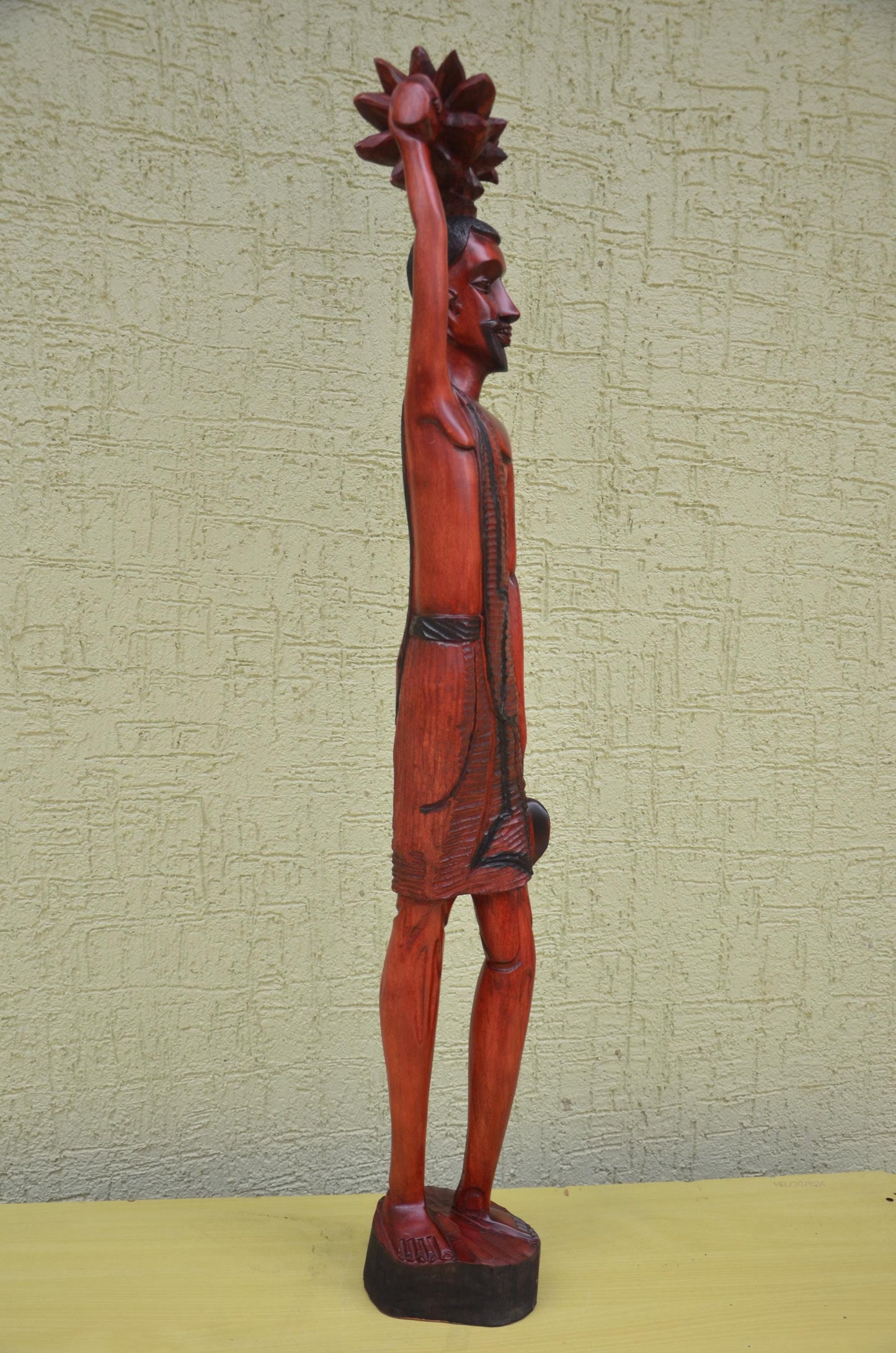 Monumental African Male Harvester Wooden Sculpture | Tribal Art