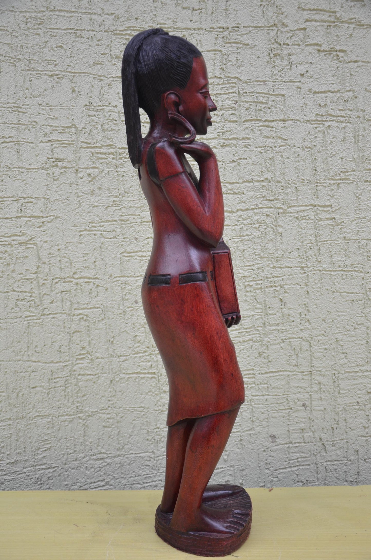Large African Wooden Water Bearer Sculpture | Tribal Art