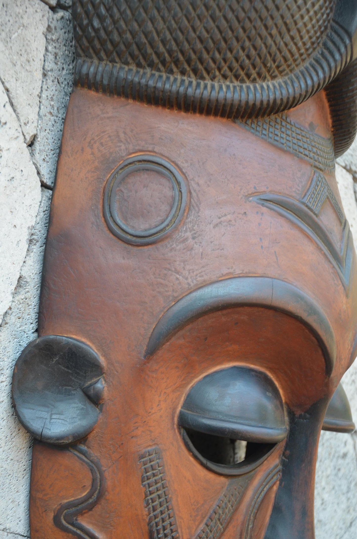 Authentic Chokwe-Style Mask | Elegant Angolan Tribal Wall Art