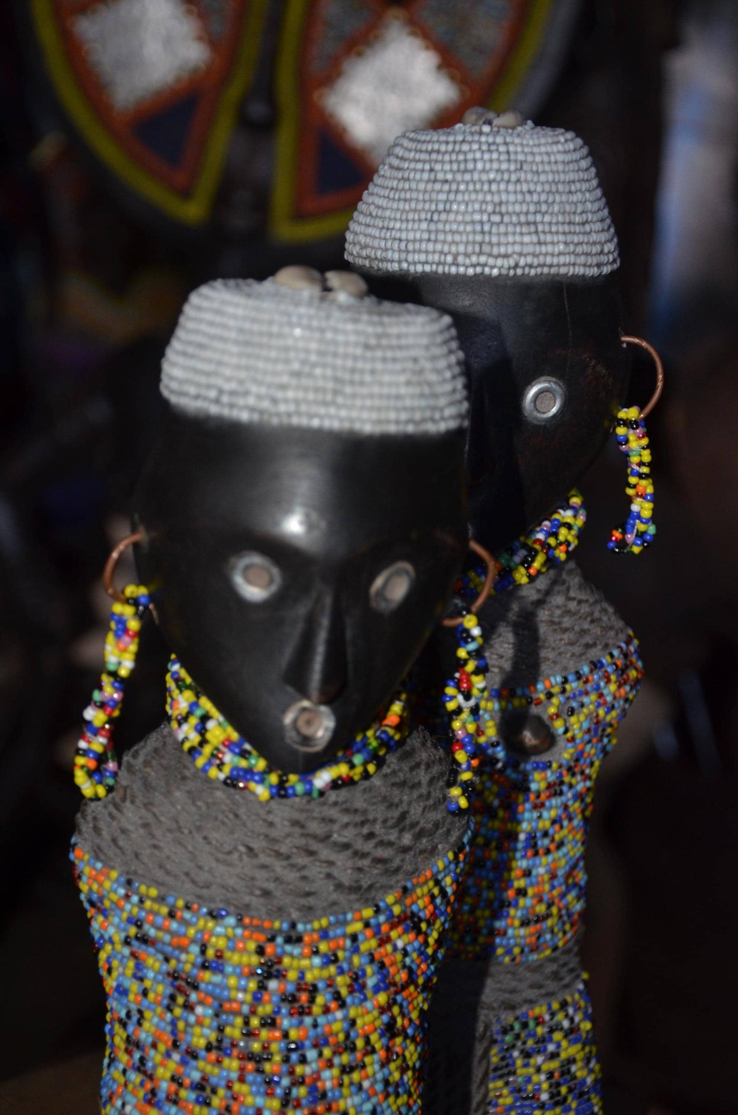 Cameroonian Namji Doll | Hand-Beaded Tribal Statue | Authentic Fertility Talisman