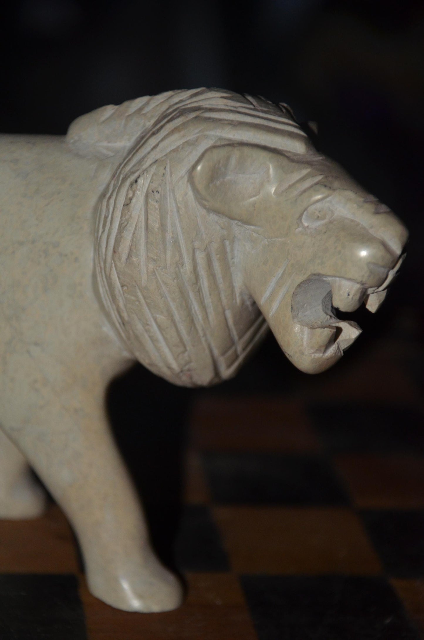 Hand-Carved African Soapstone Lion Sculpture | Wildlife Art