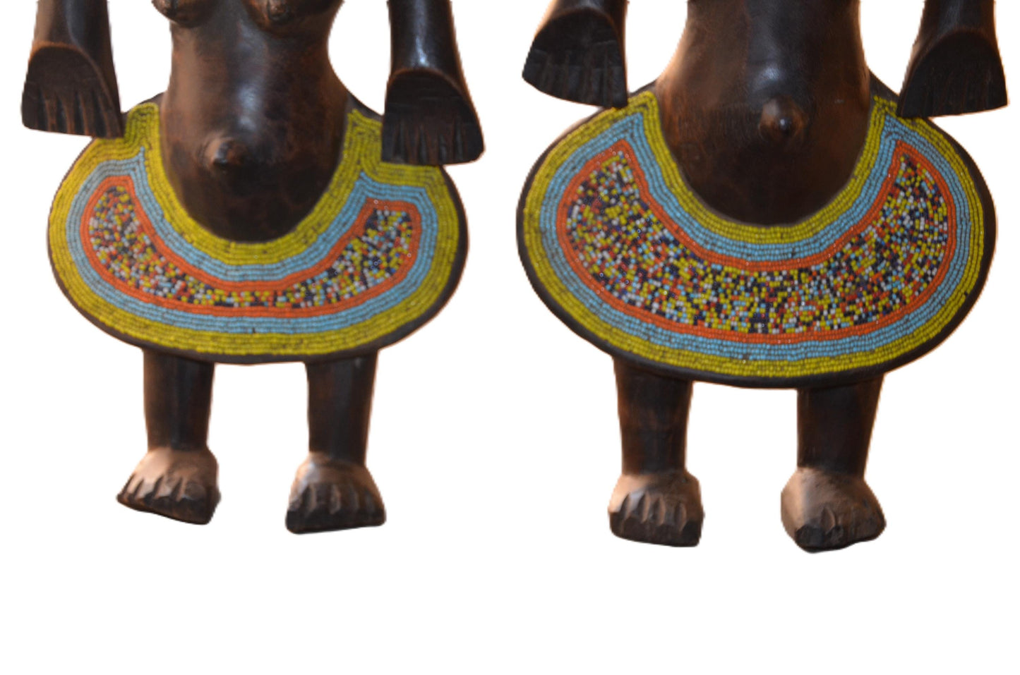 Luba Couple Statue – 21" Hand-Carved Wood Congo Ancestor Figure – Tribal Art.