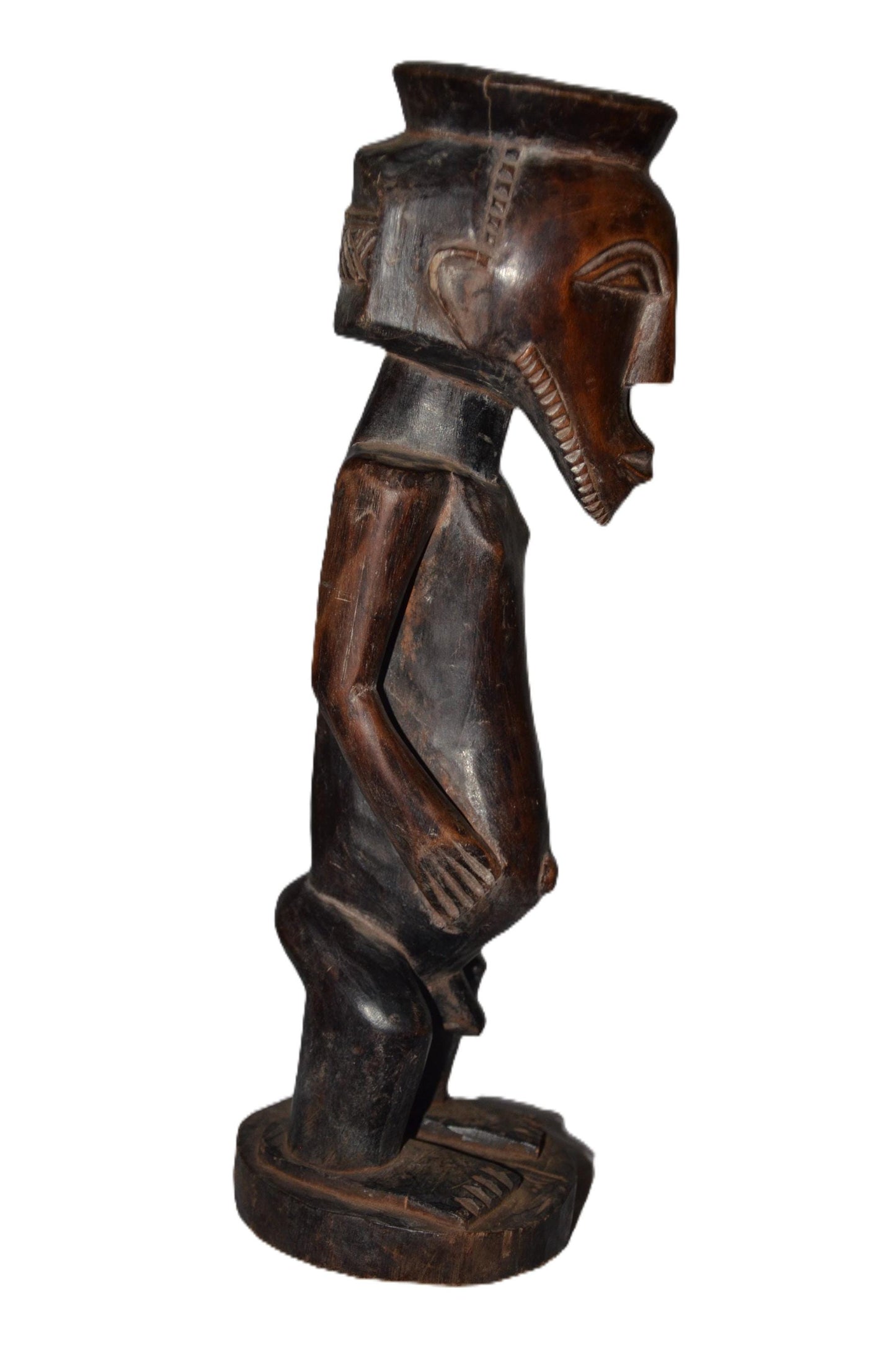 Authentic Lega Statue | Congolese Tribal Art | Hand-Carved Wood Sculpture