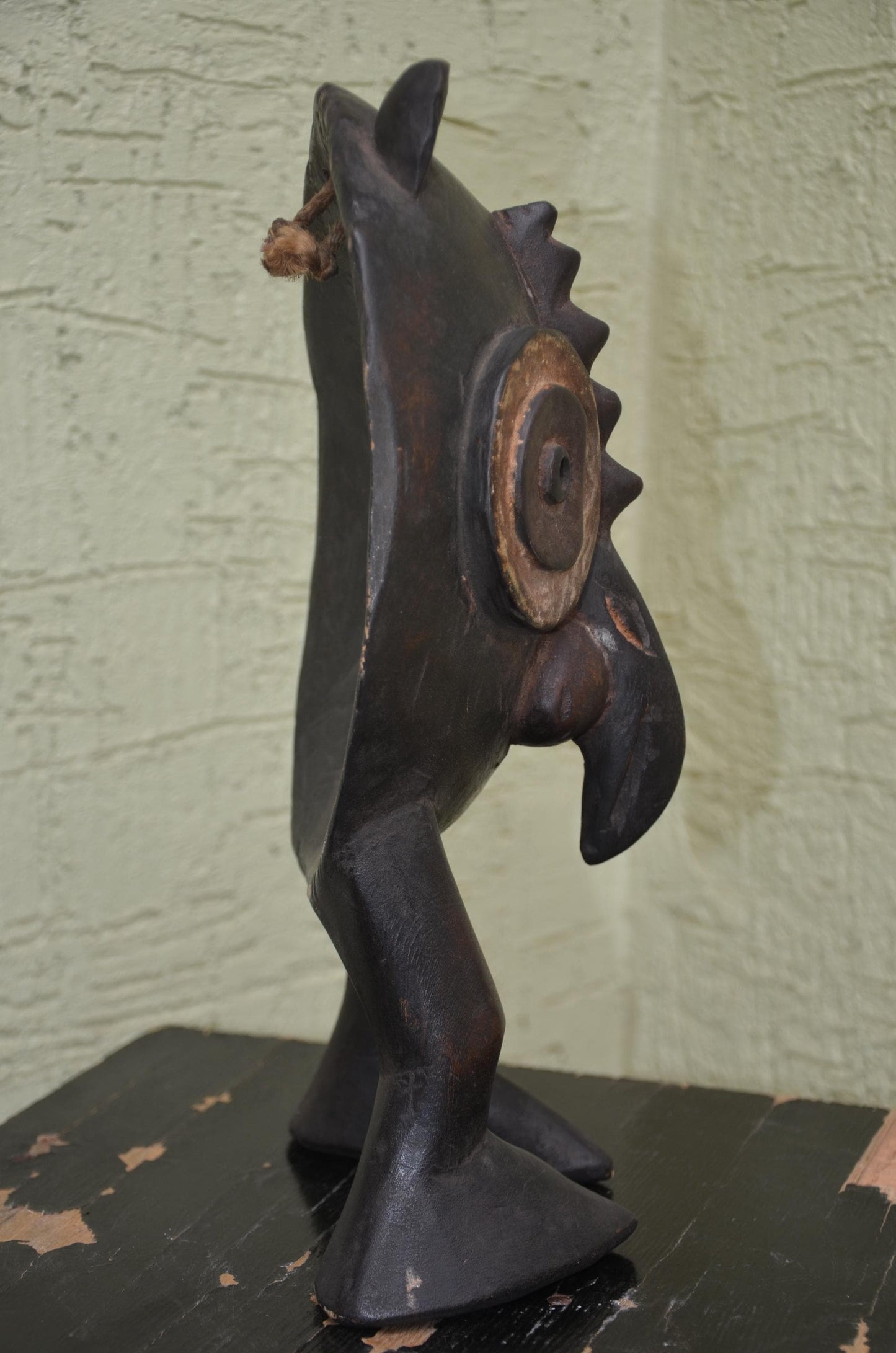 Authentic Zoomorphic Helmet Statue | Tribal Hybrid Art