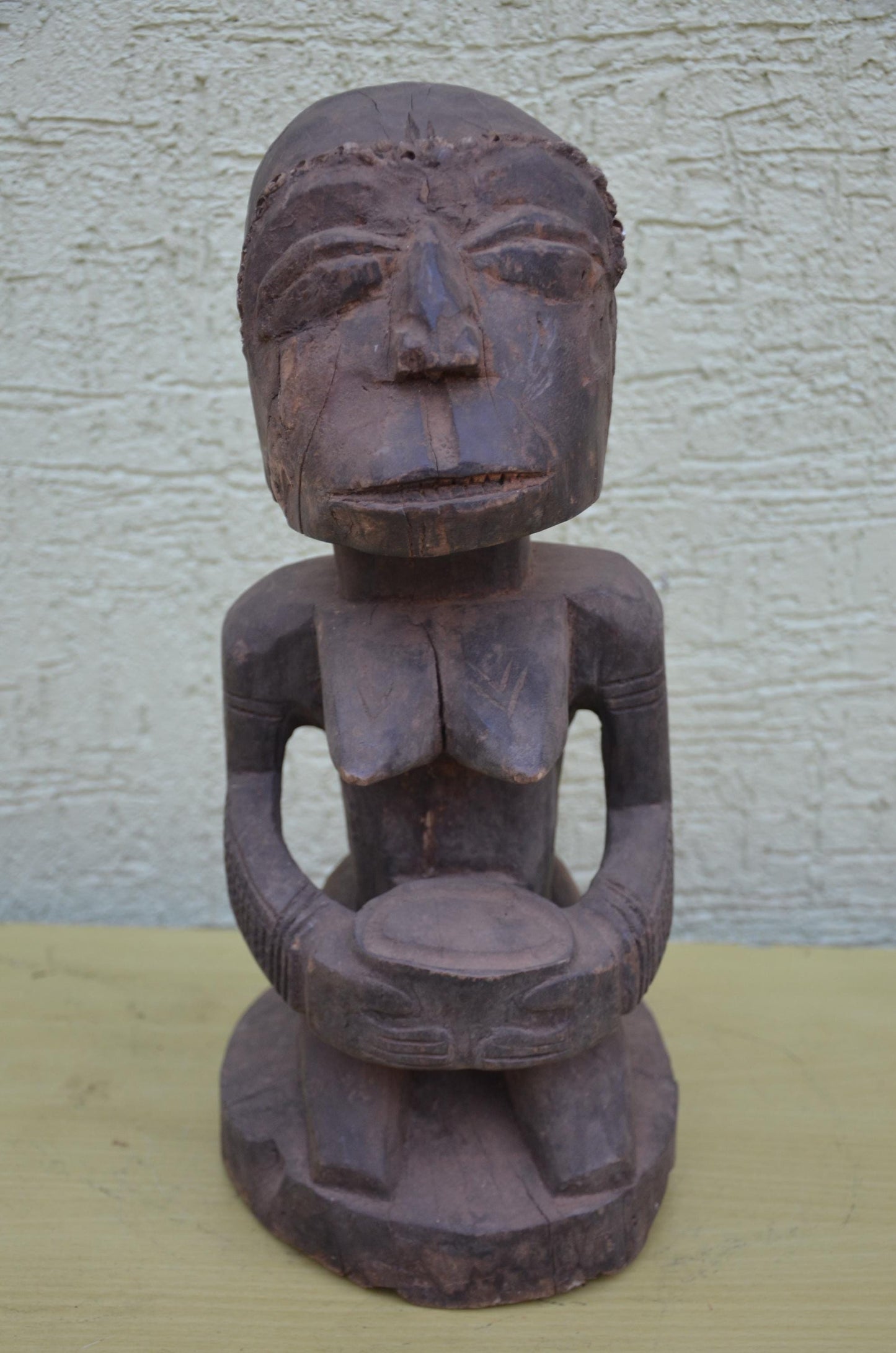 Luba Female Bowl Bearer Figure | DRC Ethnographic Art