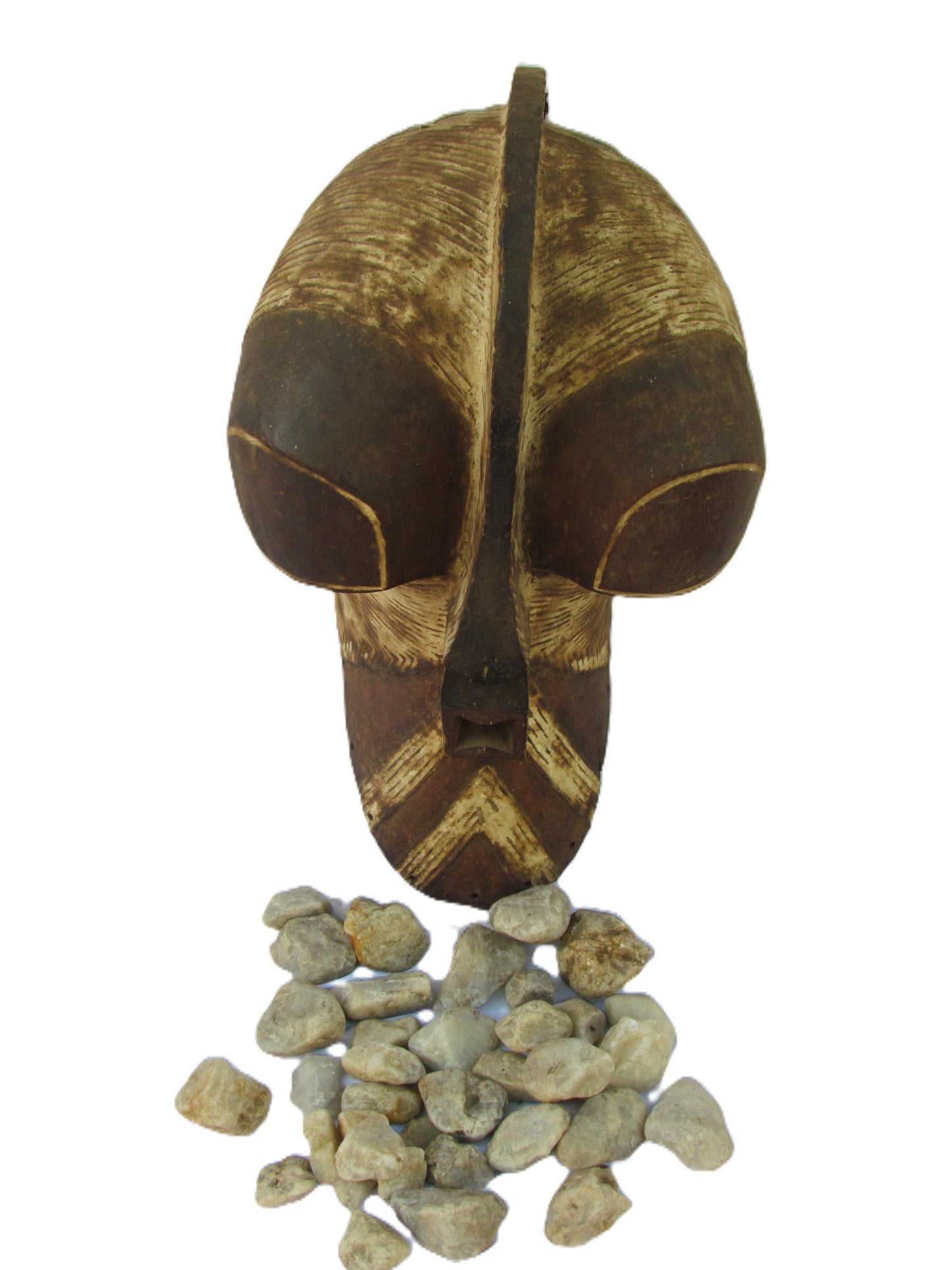 Authentic Songye Kifwebe Tribal Mask, Hand-Carved Congo African Face Mask, Bantu Art Wall Decor, Large Wooden Mask
