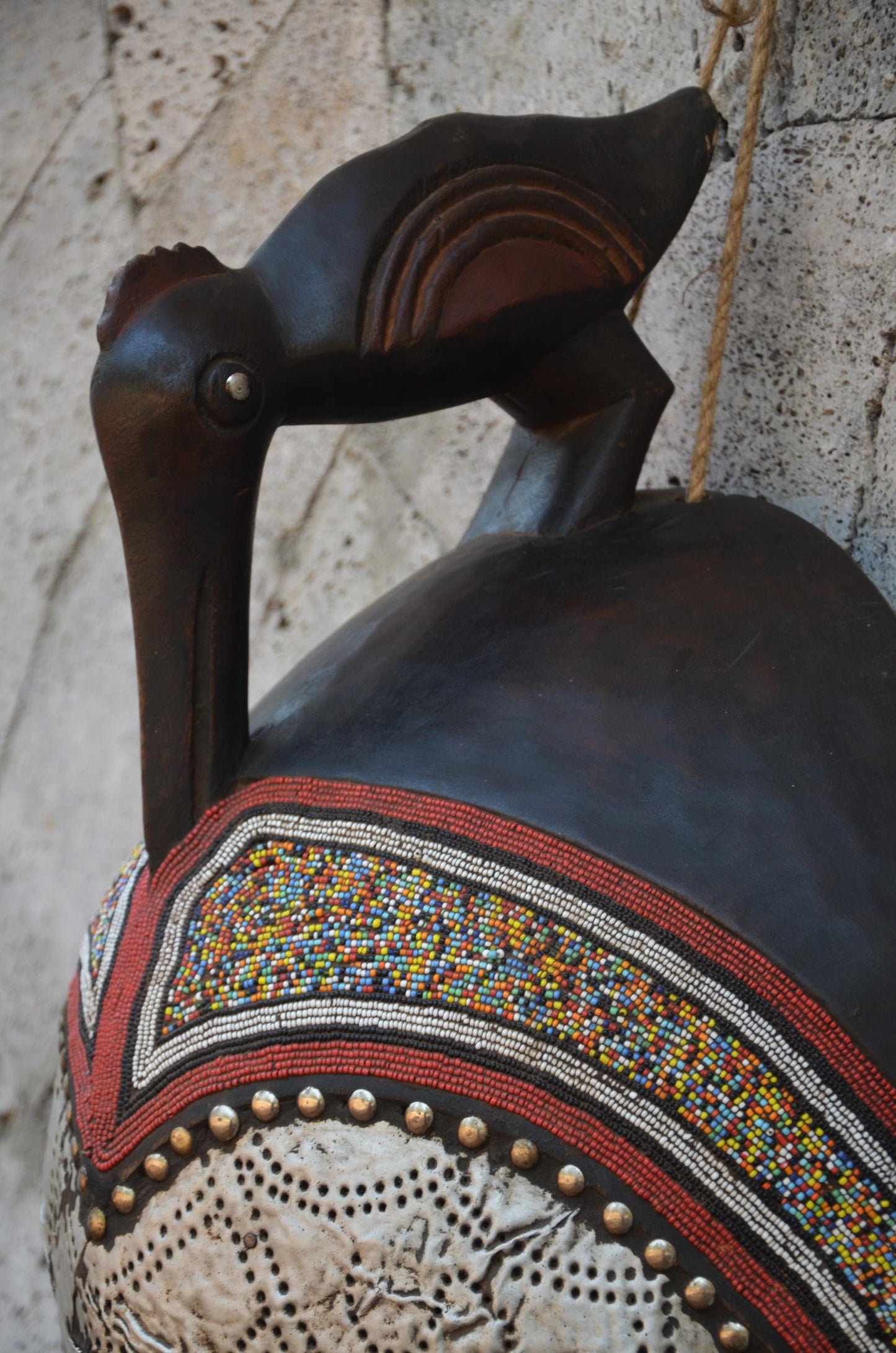 Authentic Marka Mask | Malian Tribal Art | Metal-Clad Sculpture
