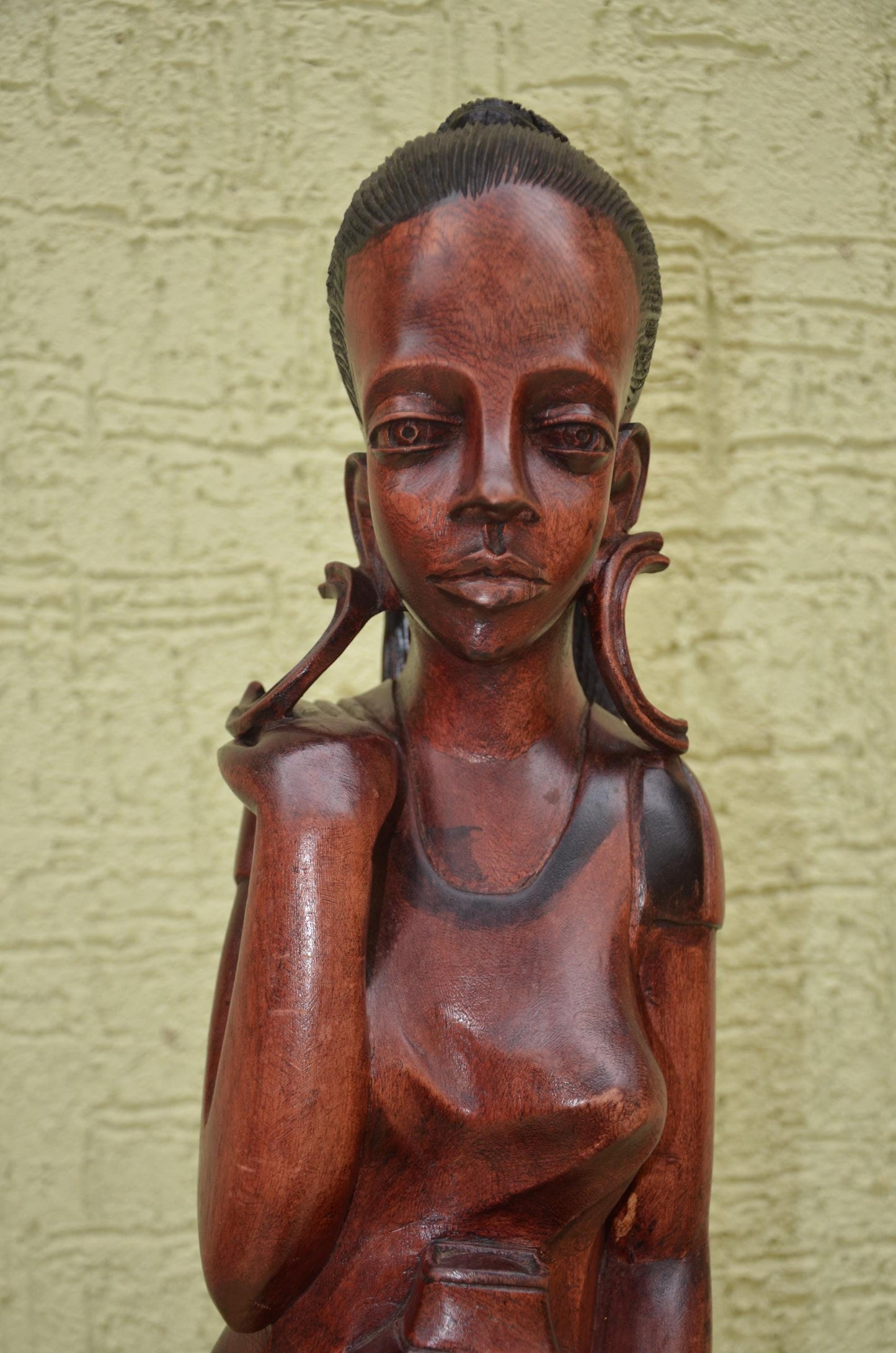 Large African Wooden Water Bearer Sculpture | Tribal Art