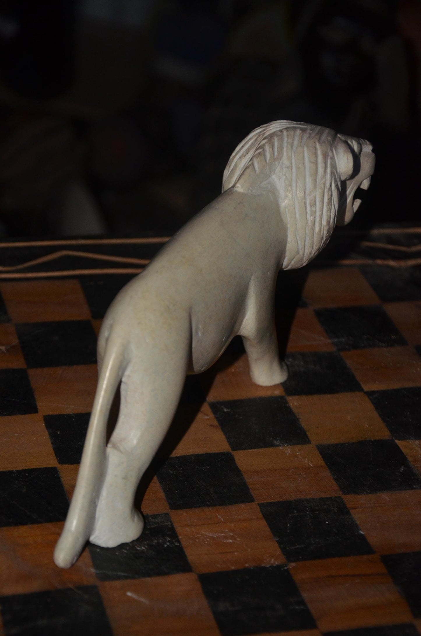 Hand-Carved African Soapstone Lion Sculpture | Wildlife Art
