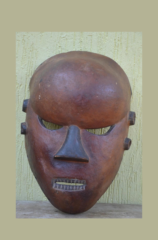 Dagara African Mask – 26" Hand-Carved Wood Tribal Mask – Burkina Faso Art.