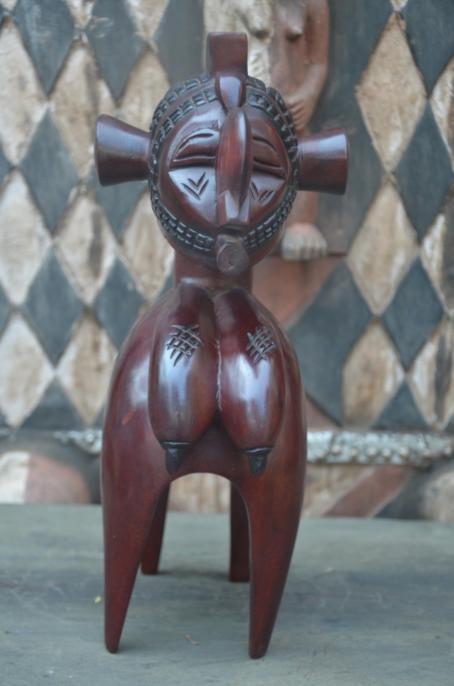 Authentic African Nimba Fertility Wood Sculpture | Baga Art
