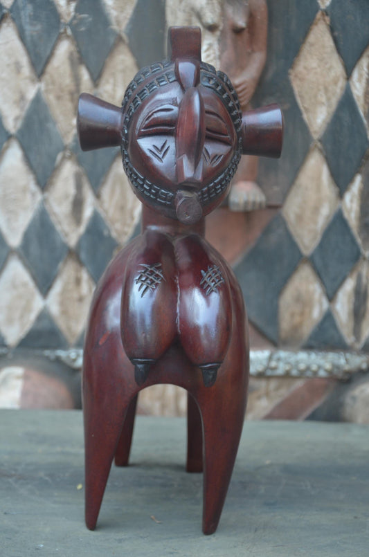 Authentic African Nimba Fertility Wood Sculpture | Baga Art
