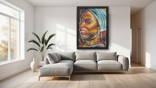 Décoration murale femme africaine | Impression sur toile femme noire | Décoration d'intérieur afro-américaine