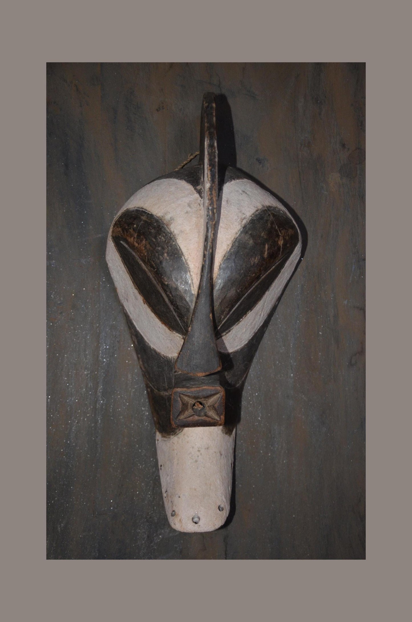 Hand Carved Songye Kifwebe Mask – Traditional African Wood Sculpture, Striking Tribal Art Decor Accent (Stand Not Included)