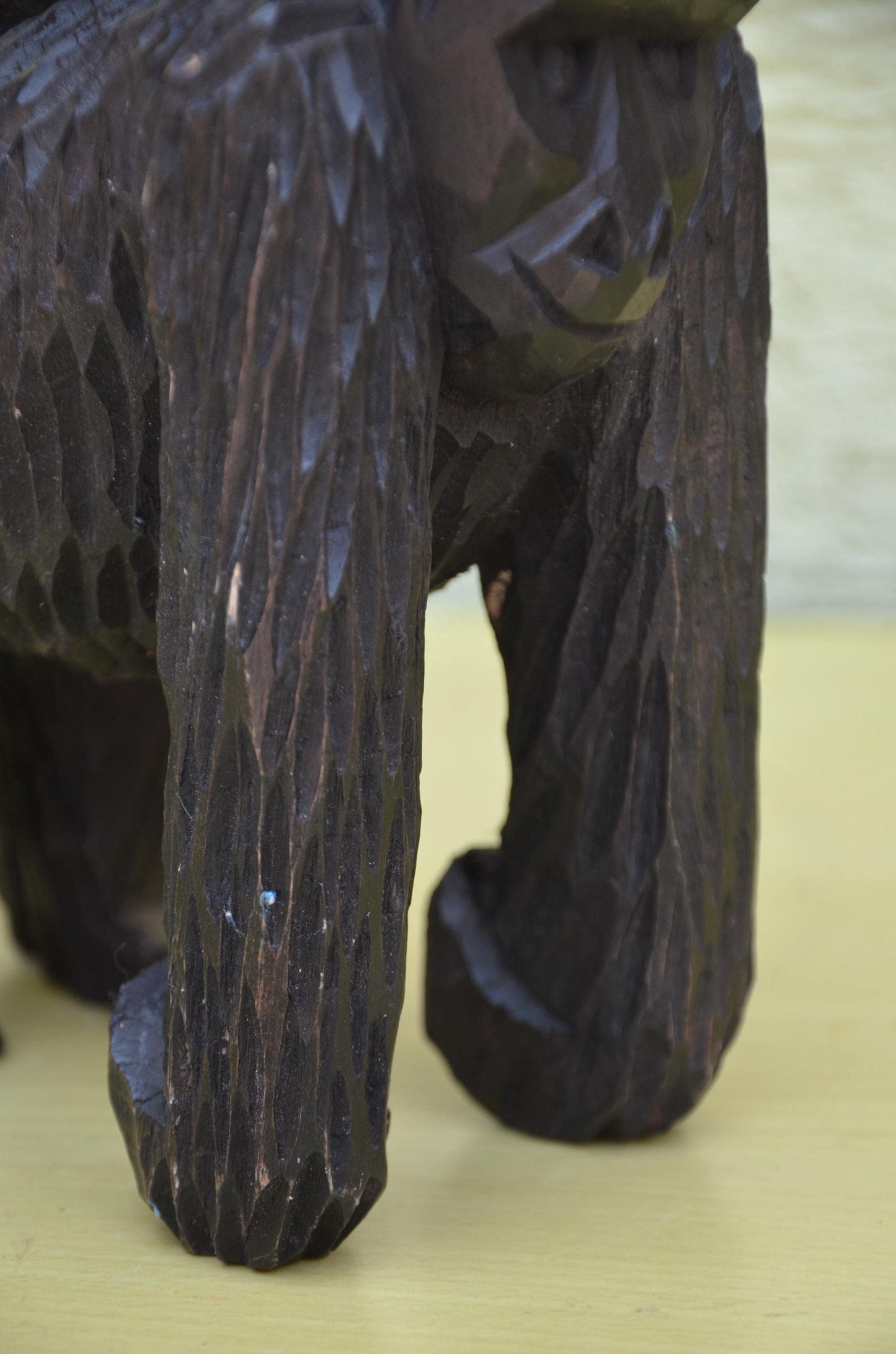 Hand Carved Wooden Mother & Baby Gorilla | Wildlife Art