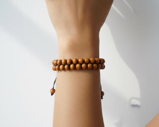 Brown Stone Rwandan Beaded Bracelet\, Handmade African Geometric Earth Tone Jewelry