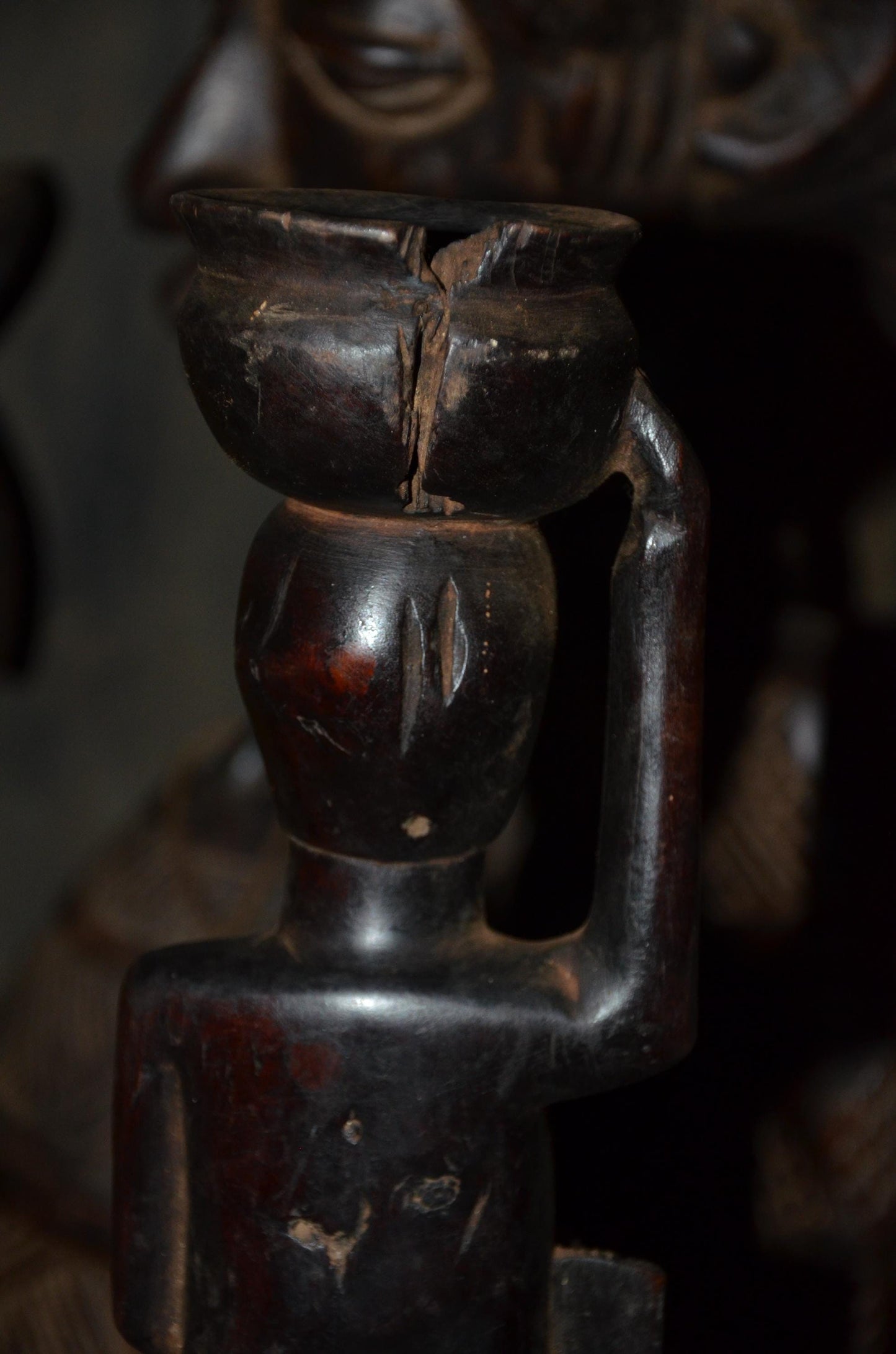 Authentic Luba Hemba Maternity | Tribal Basin Figure | Congolese Tribal Art