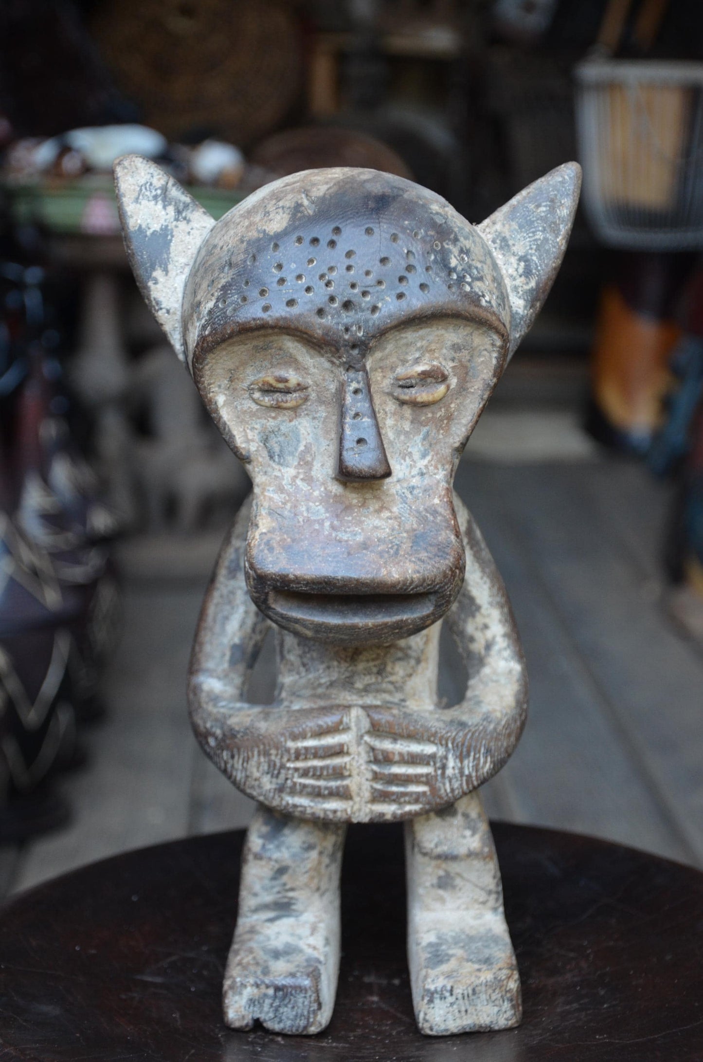 Authentic Hemba Style Statue | Chimpanzee Power Figure | Tribal Wood Art