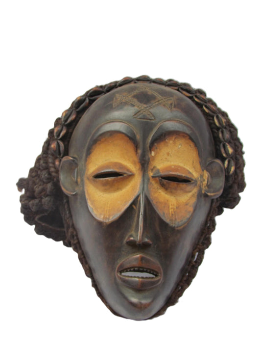 Original DRC Chokwe Tribe Mask Vintage Art African Wall Hanging Deco Antique Shelf Table.
