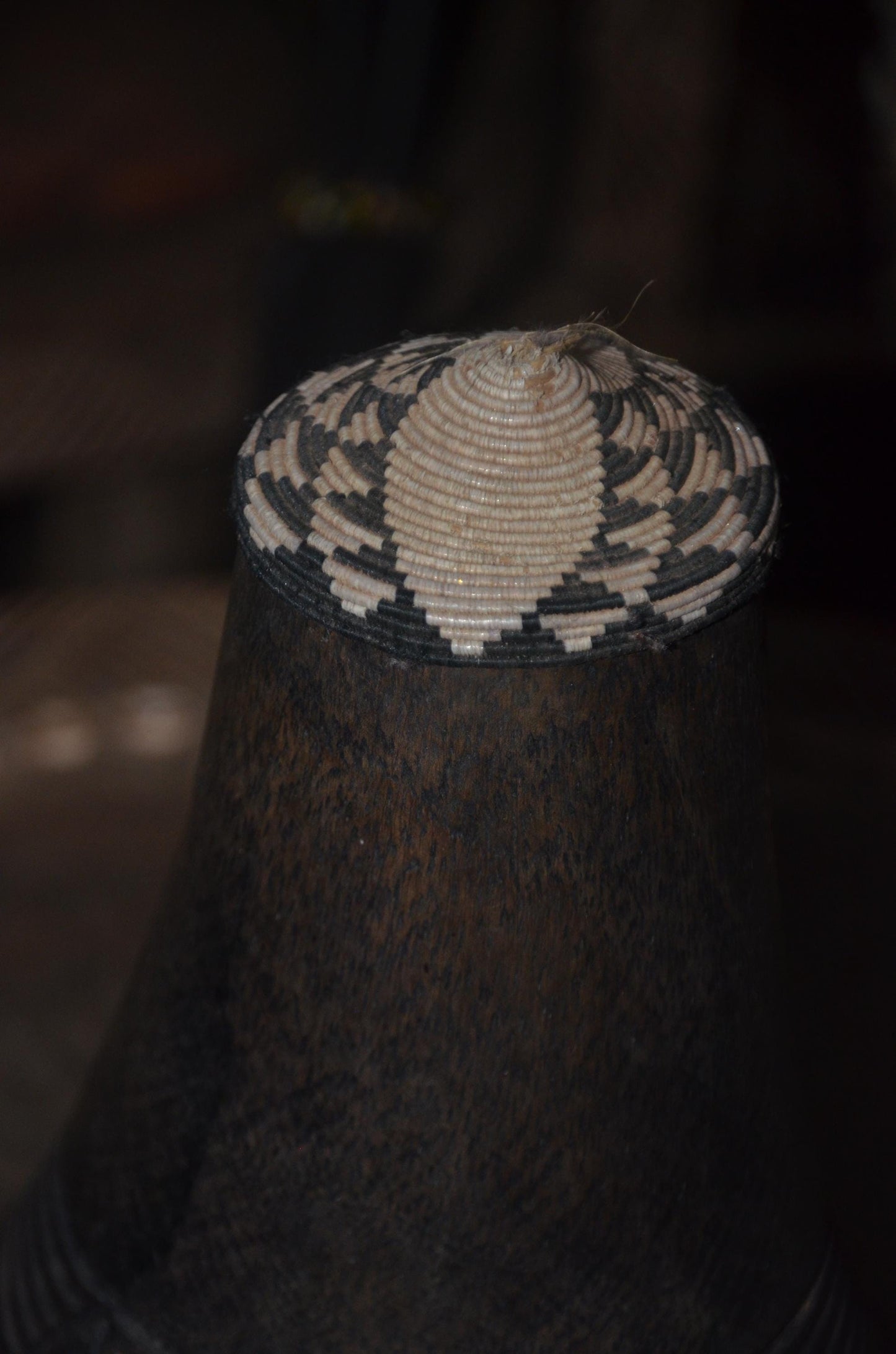 Hand-Carved Rwandan Icyansi Wooden Milk Jug | Ancestral Dairy Art Sculpture