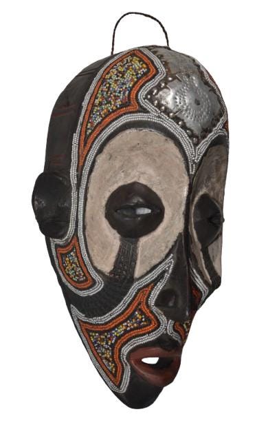 Kumu Beaded Mask – Handcrafted African Wall Art