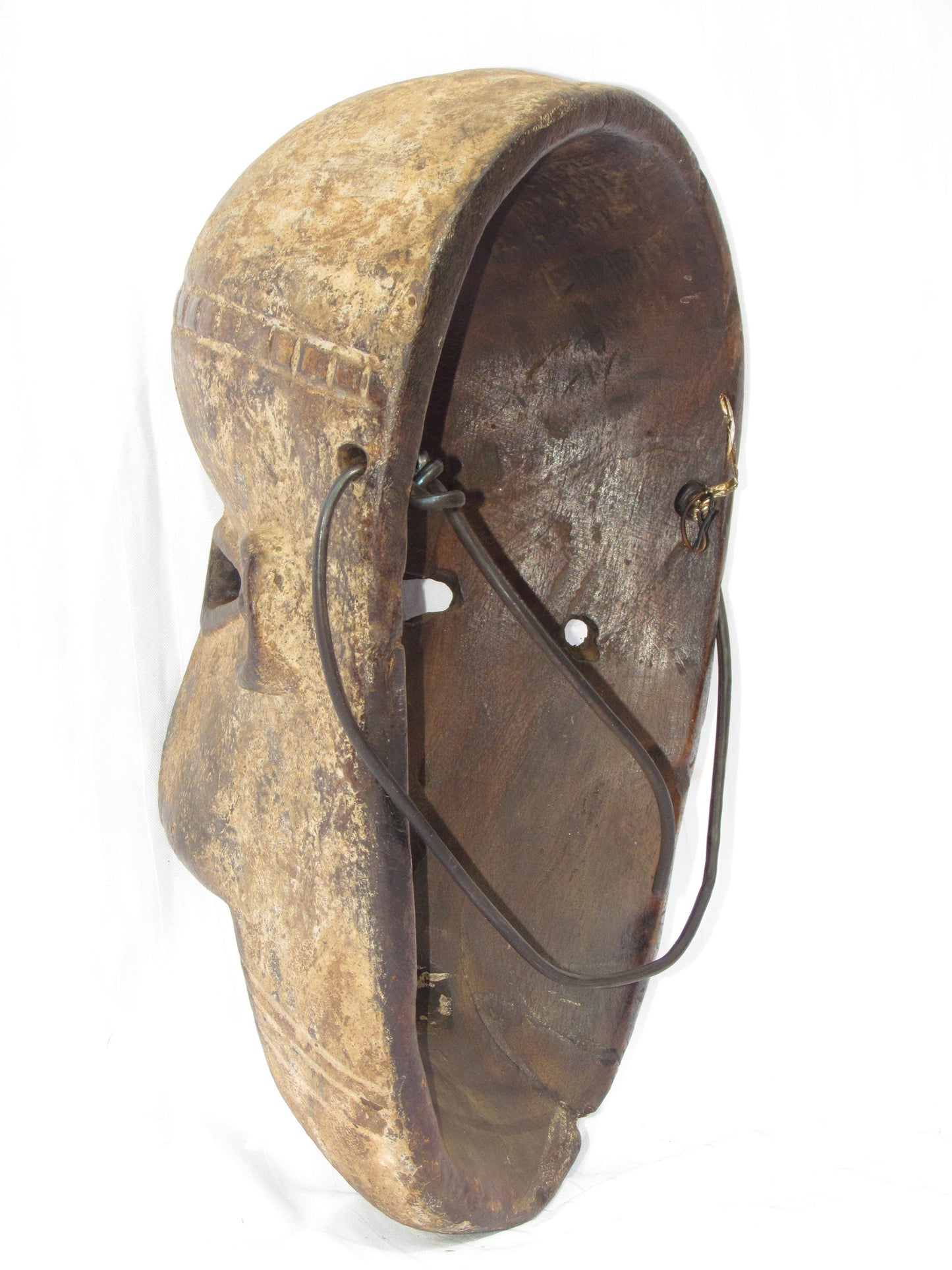 Vintage hand carved wall hanging African traditional wooden masks from D.R.C
