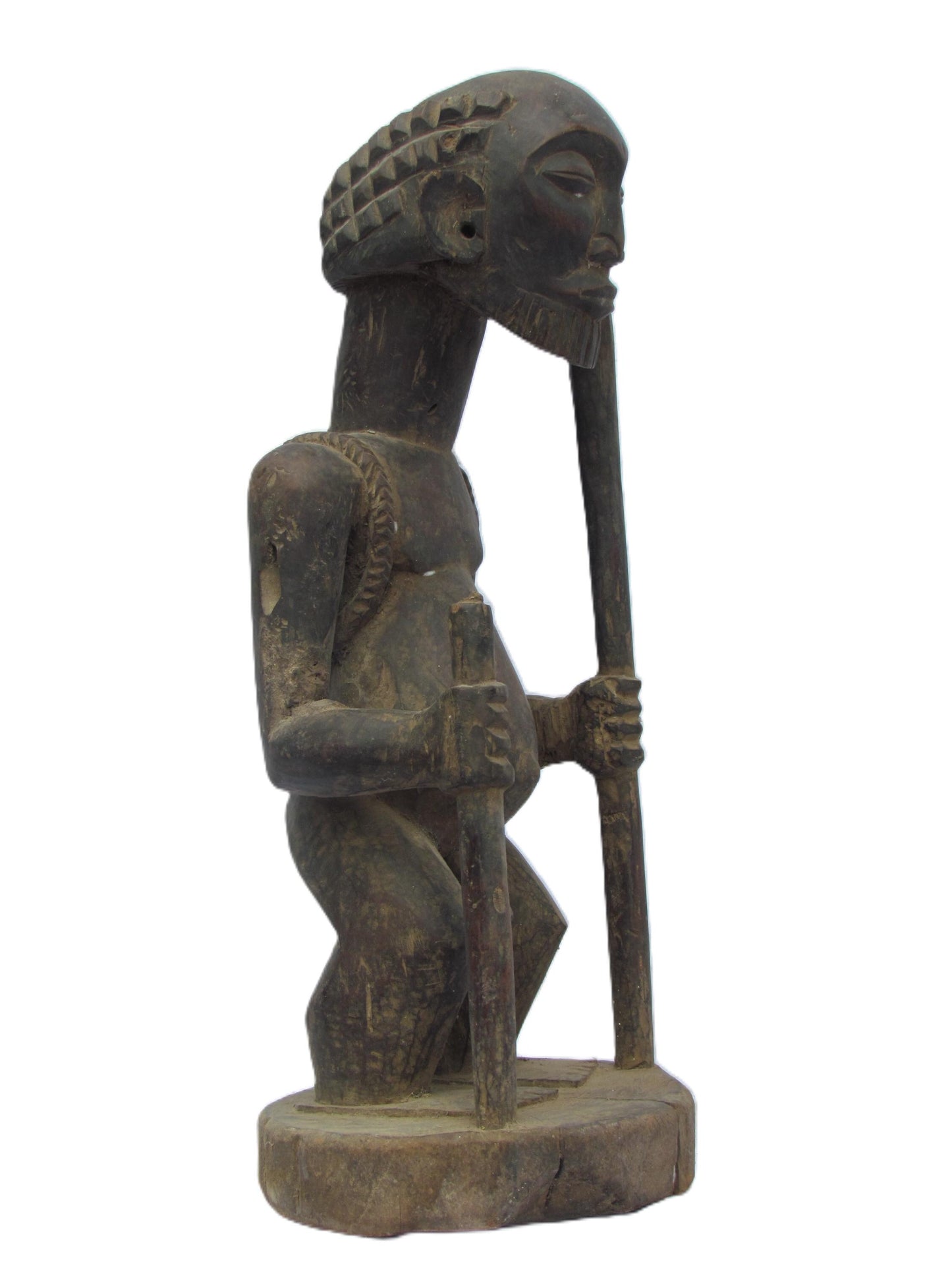 Figurine Luba (homme Shamba) en bois, sculptures d'art en bois antiques, statue traditionnelle unique du Congo