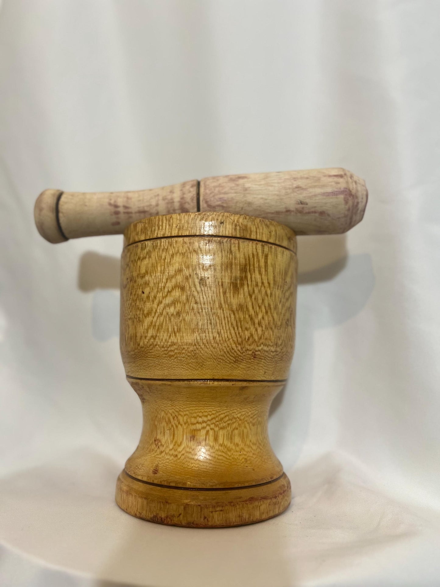 Hand Carved Wood Mortar and Pestle Set Primitive African Kitchen Utensil Carved Ring Spice Bowl Wabi Sabi Counter Decor Food Gift