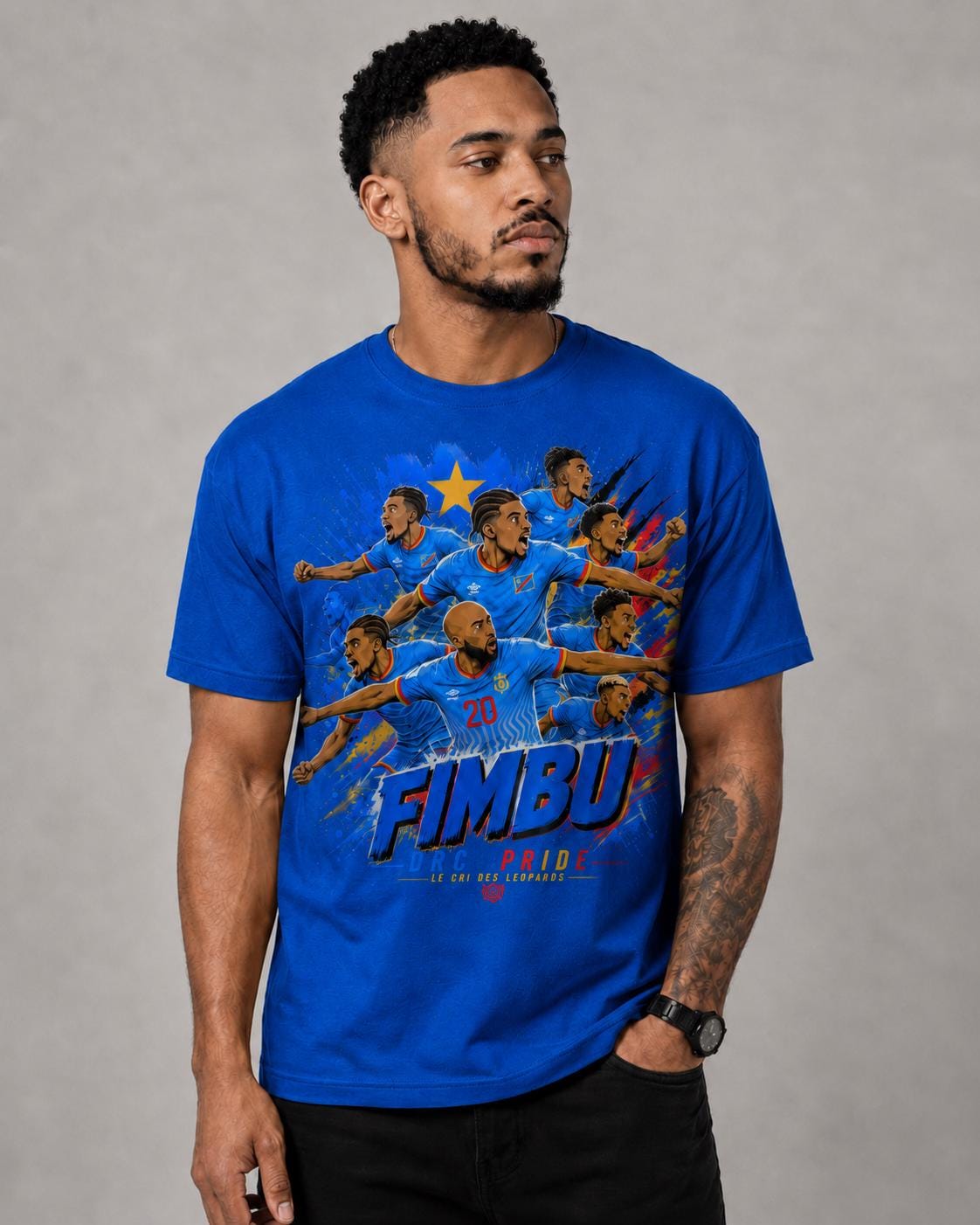 Fimbu DRC Pride T-Shirt, Congo Les Leopards Shirt, DRC Football Fan Tee, Congolese Soccer Shirt, Congo Pride Graphic Tee