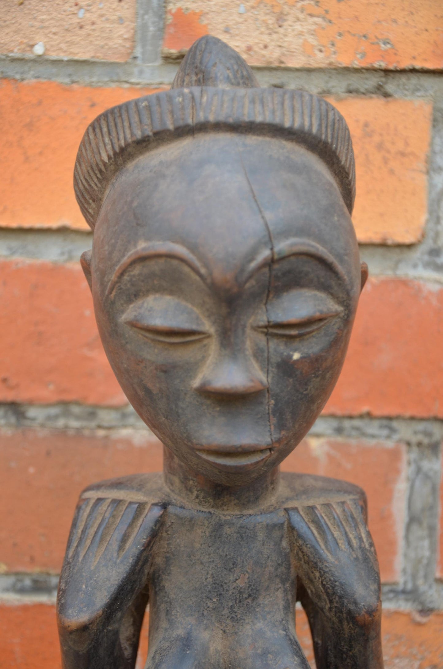 Authentic Lulua Female Ancestor Figure | Congolese Tribal Art