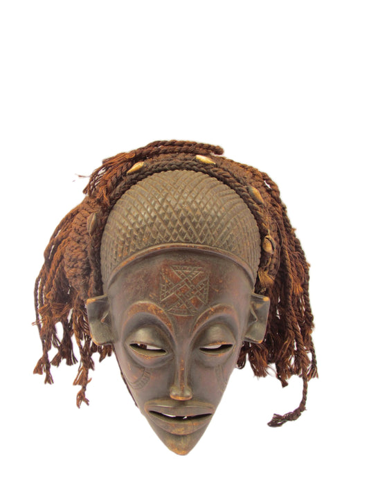 Rare Old African Mwana Pwo Luena mask from the Chokwe - Angola.