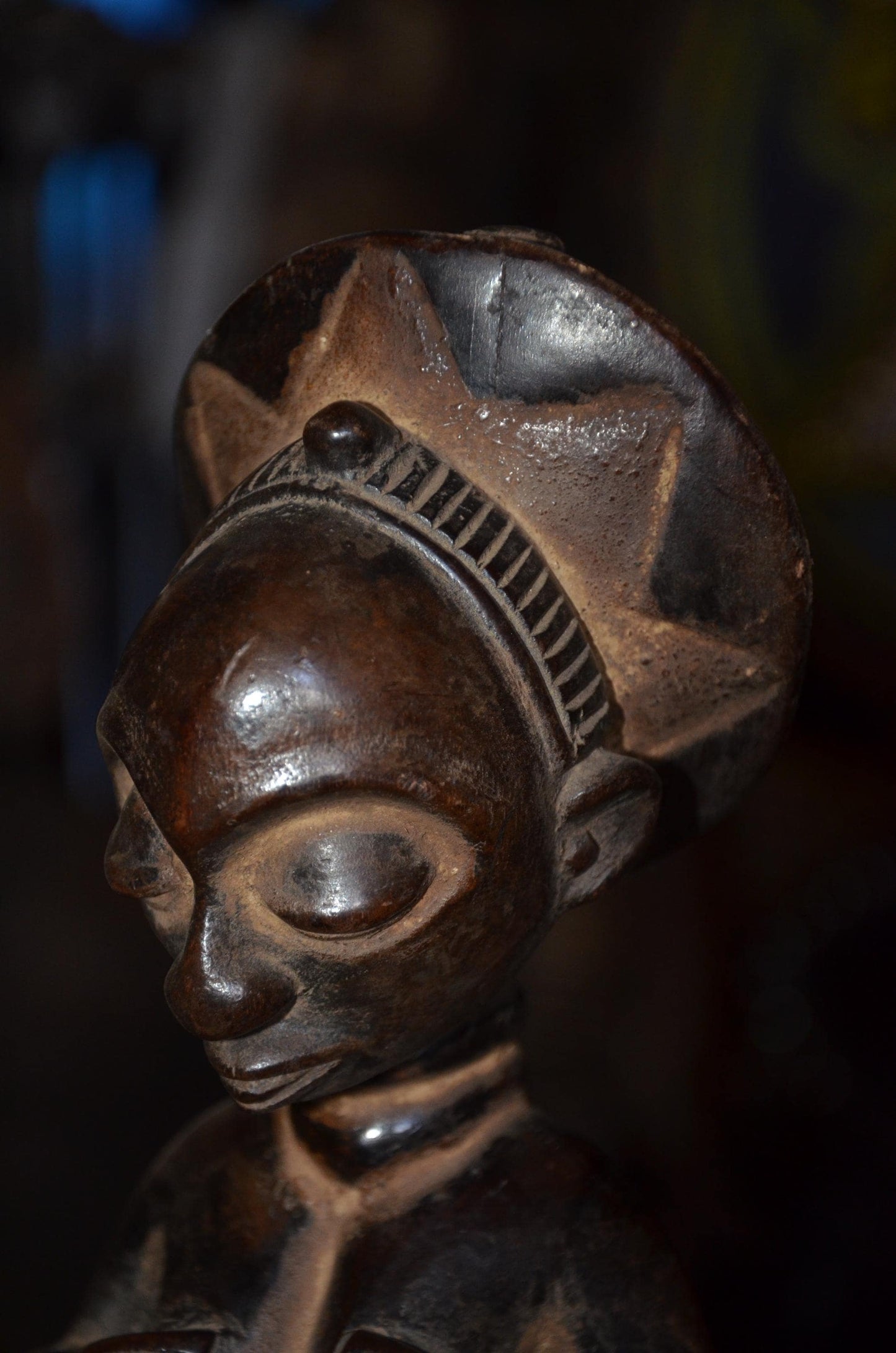 Authentic Luba Statue | Female Ancestor Figure | Hand-Carved Wood Art