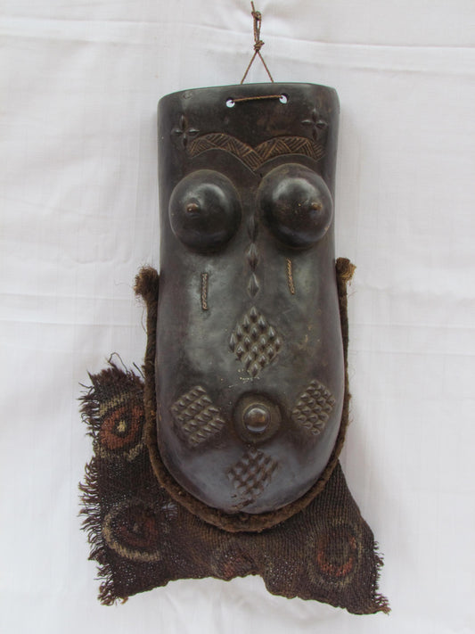 Vintage Luba Mask – Hand-Carved Wood Wall Hanging – African Congo Tribal Art