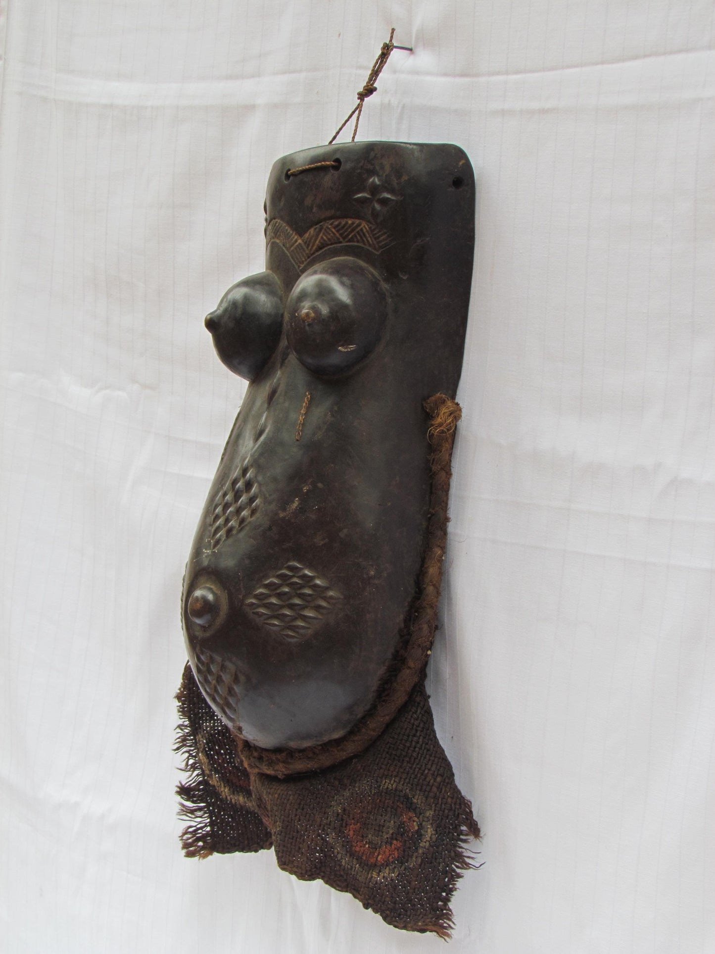 Vintage Luba Mask – Hand-Carved Wood Wall Hanging – African Congo Tribal Art