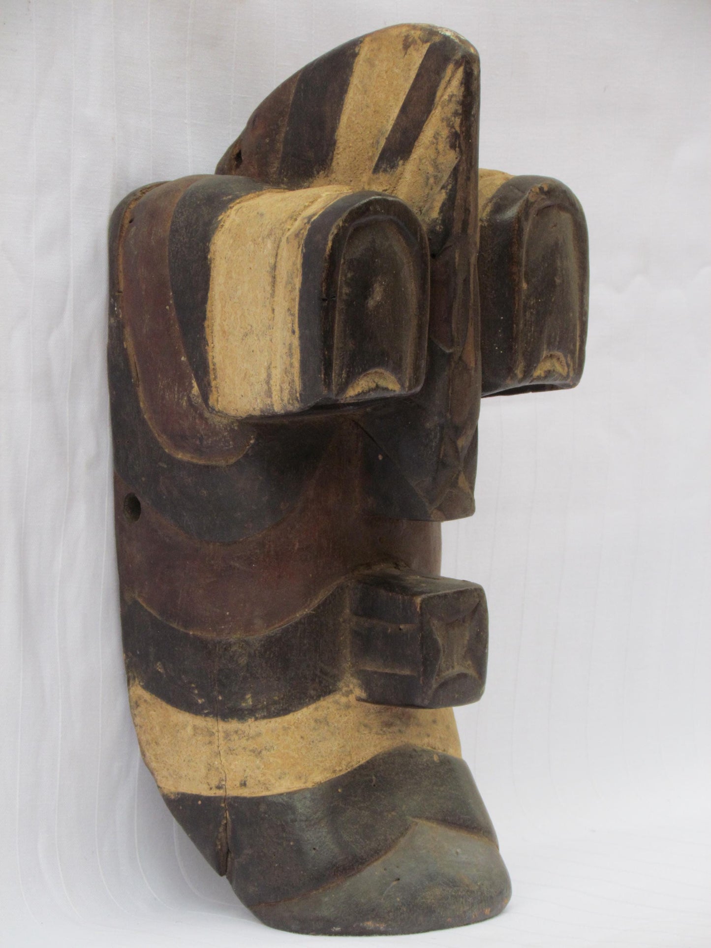 Songye Mask | Authentic Congolese Tribal Art | Hand-Carved Wood Ritual Wall Sculpture